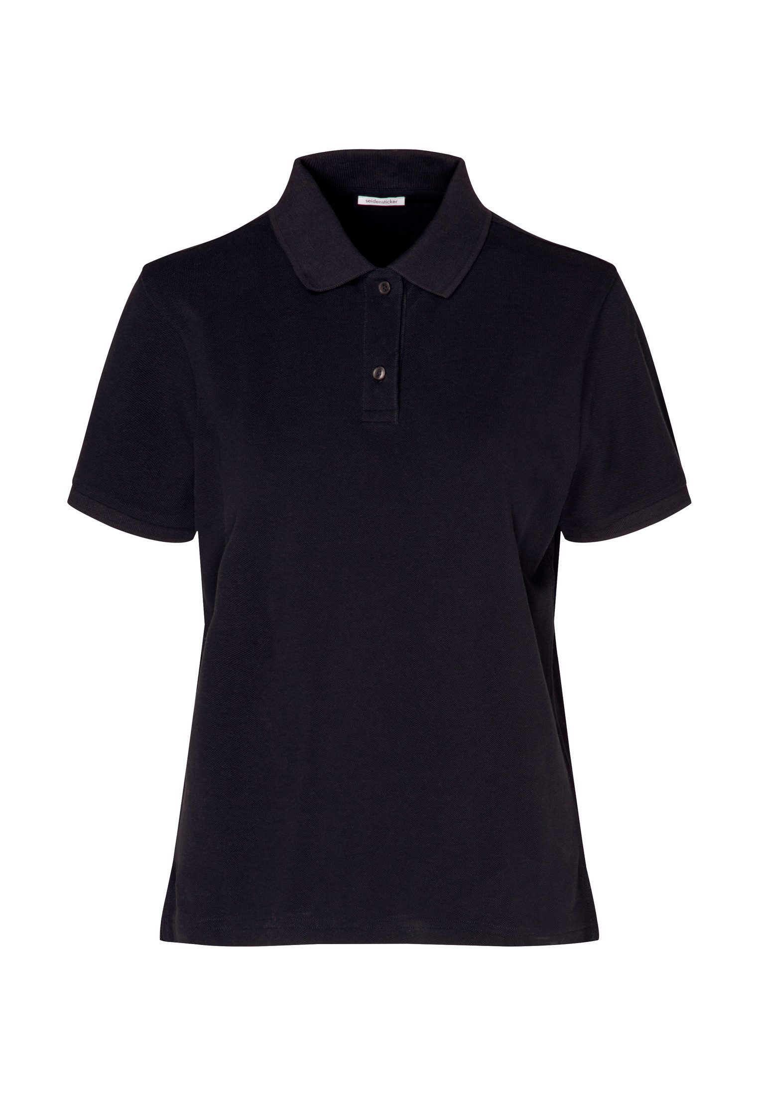 seidensticker Poloshirt Zwarte roos Korte mouwen kraag uni