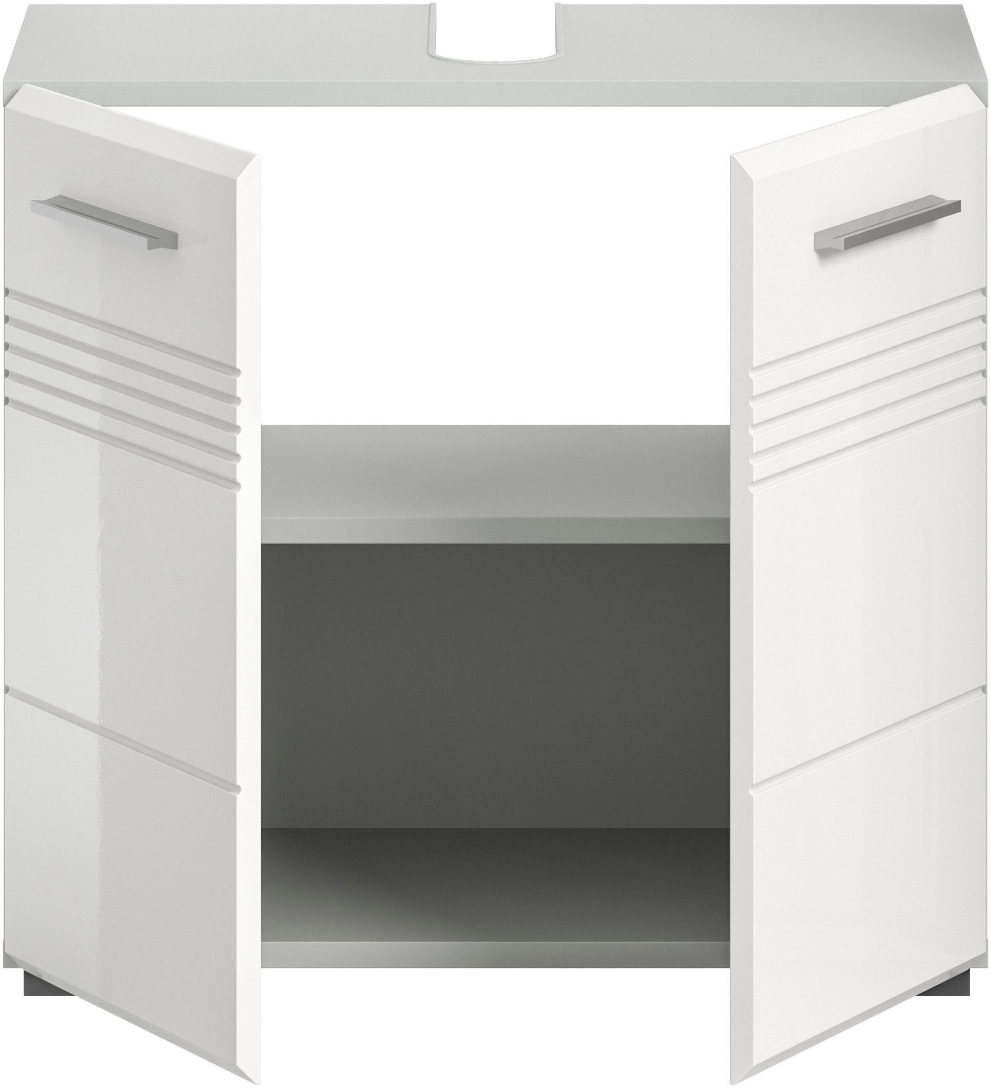 welltime Wastafelonderkast Calcio, breedte 60 cm, 2 deuren, 1 plank, verdeelde achterwand