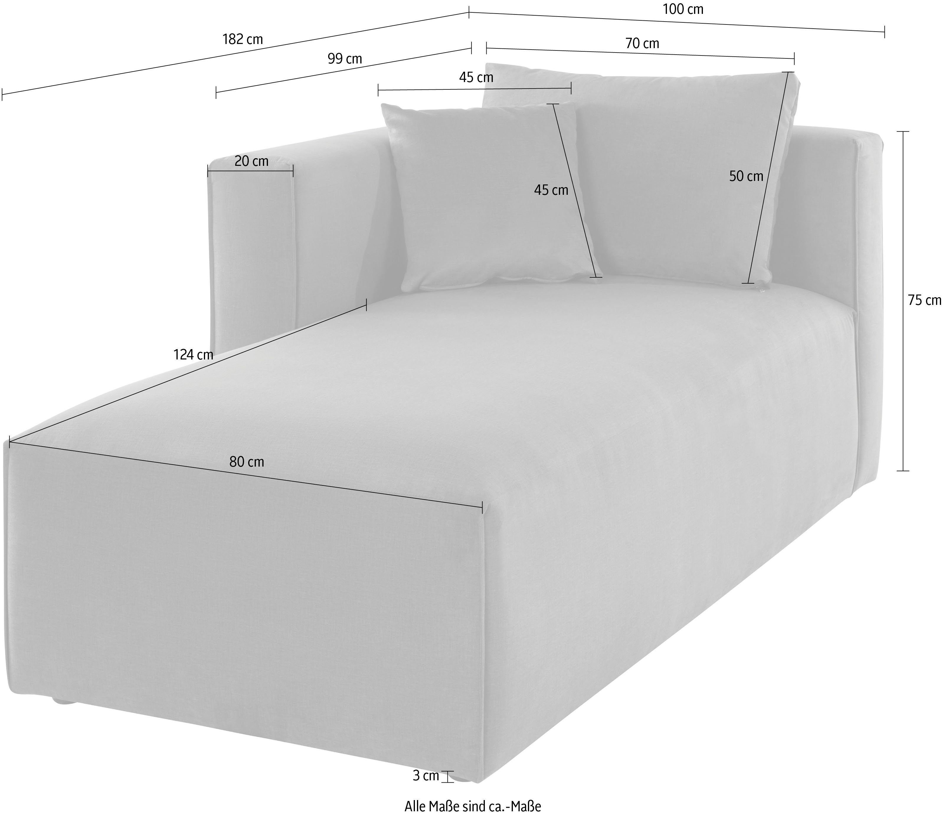 Guido Maria Kretschmer Home&Living Ottomane Comfine Modulaire ottomane om zelf samen te stellen, in 3 bekledingvarianten