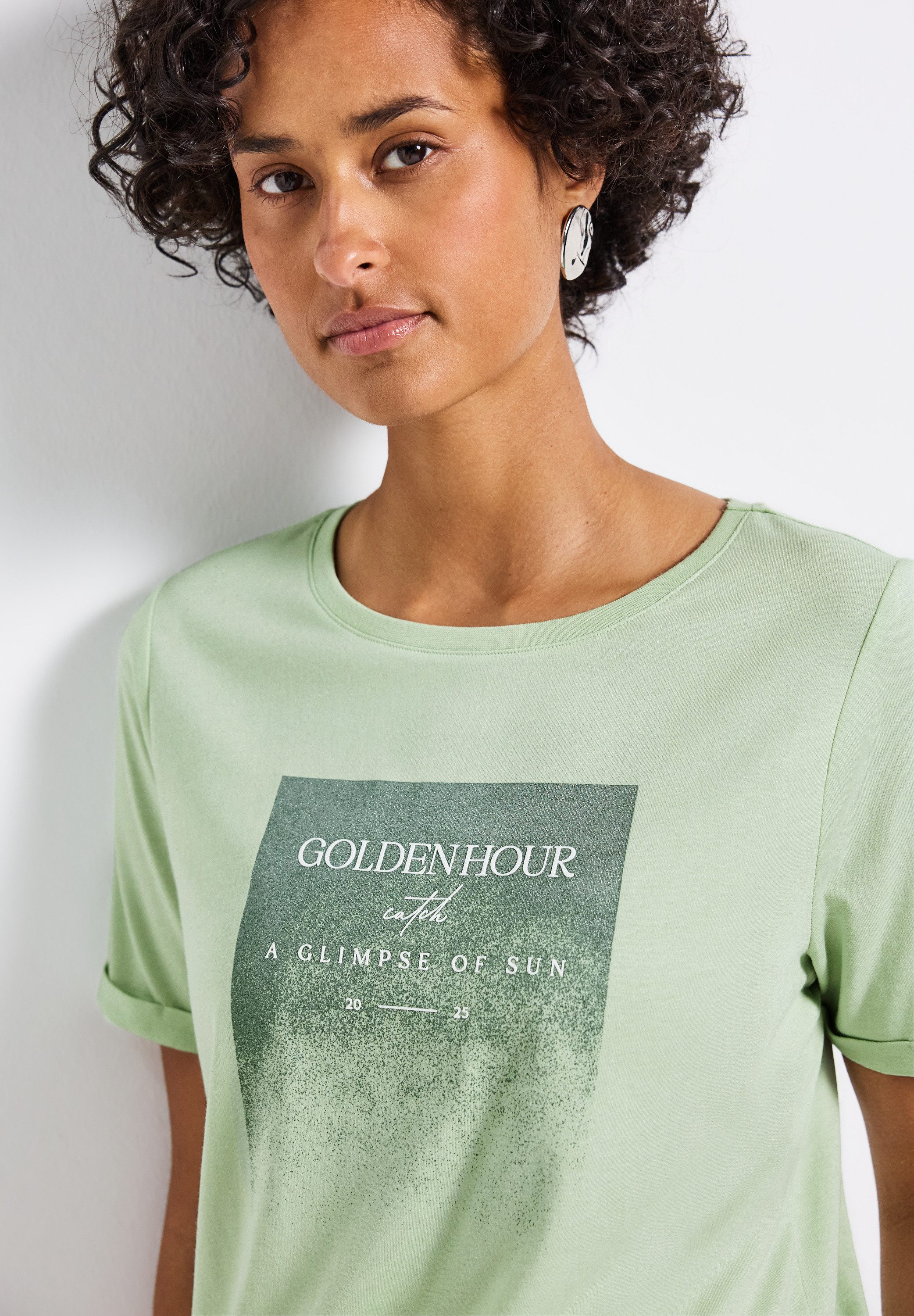 STREET ONE T-shirt met glansprint
