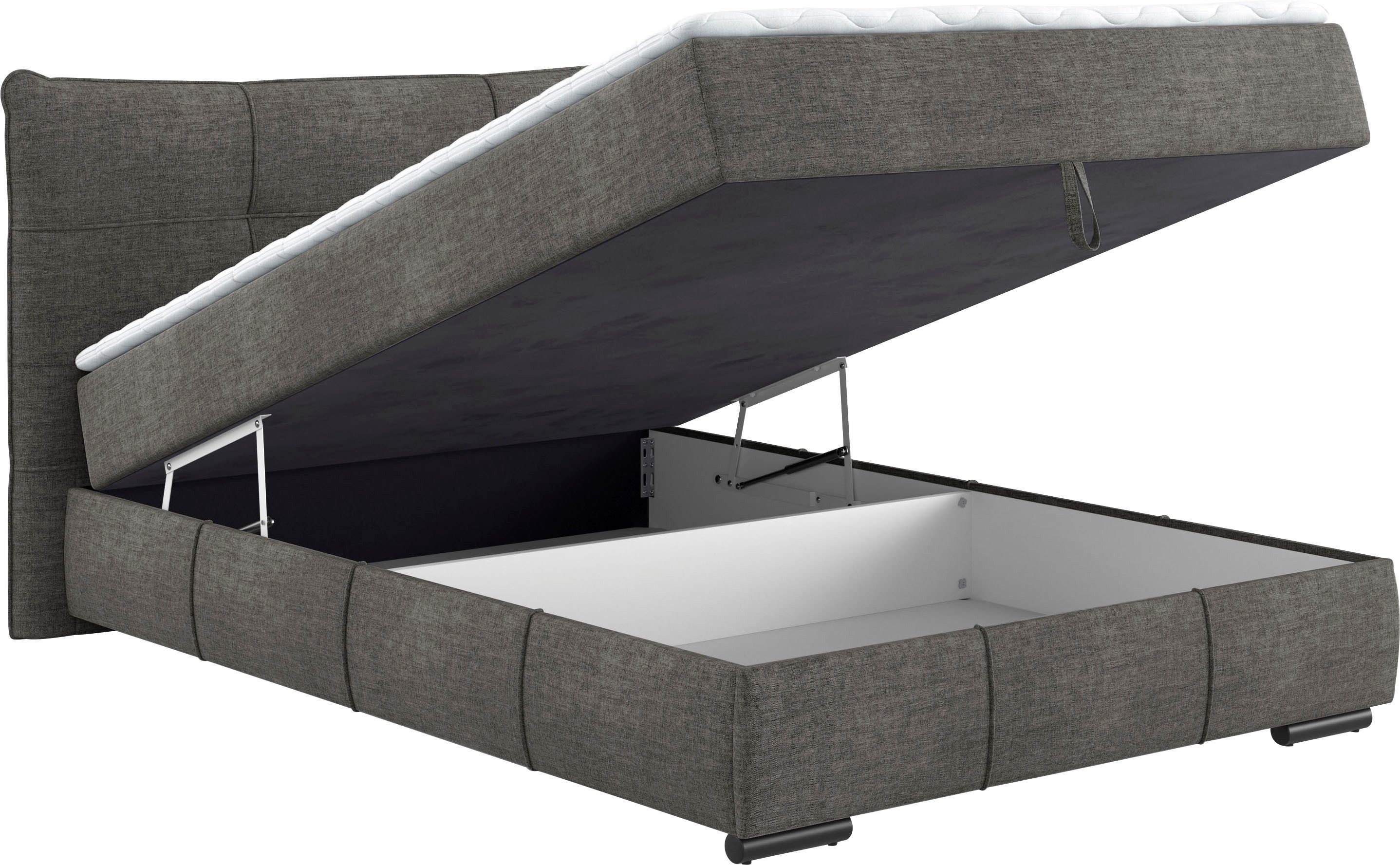 Mr. Couch Boxspring Brewdley met bedkist, incl. matras Topmatras en sierkussen, in verschillende hardheden beschikbaar
