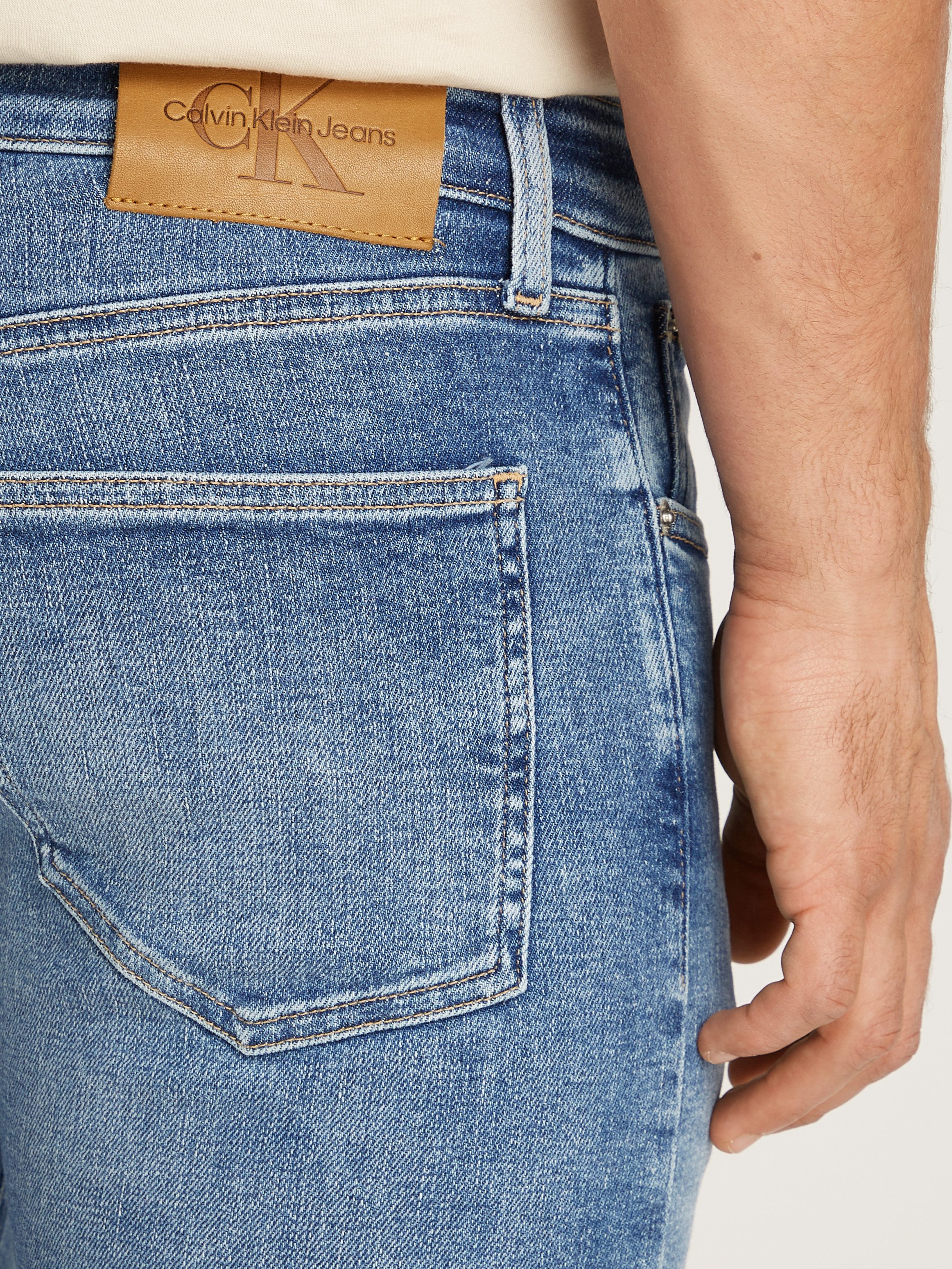 Calvin Klein Stretch jeans Skinny Muntzakje, logo borduursel