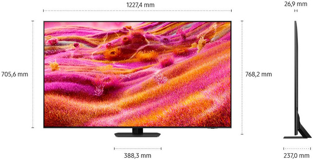 Samsung QLED-TV GQ55QN90FAT QLED Mini LED-televisie, NQ HDR+, Glare Free, Upscaling Pro, Dolby Atmos & AI Sound, tot 165Hz