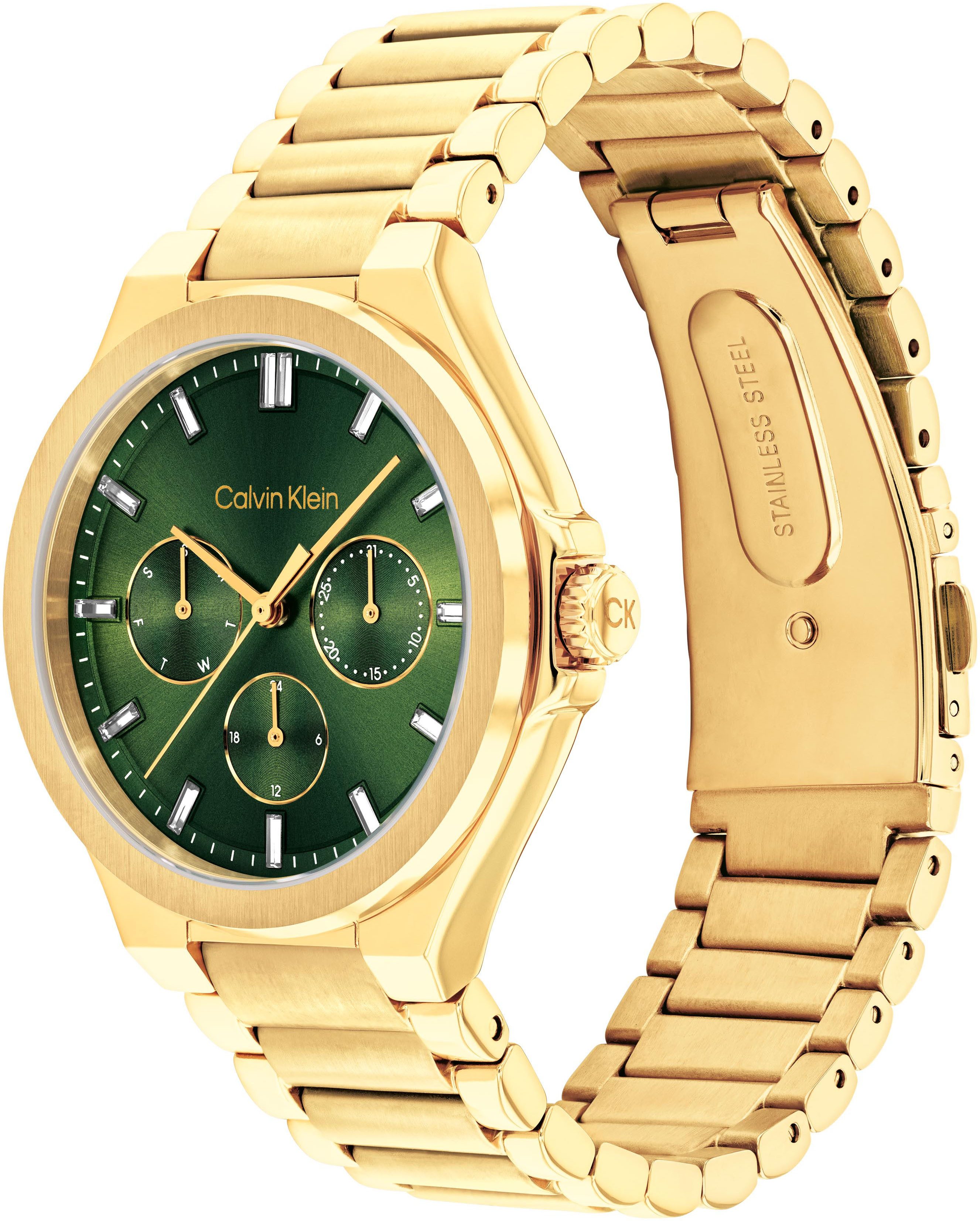 Calvin Klein Multifunctioneel horloge VIBRANCY Horloge, quartz, dameshorloge, dag, weekdag, stalen band