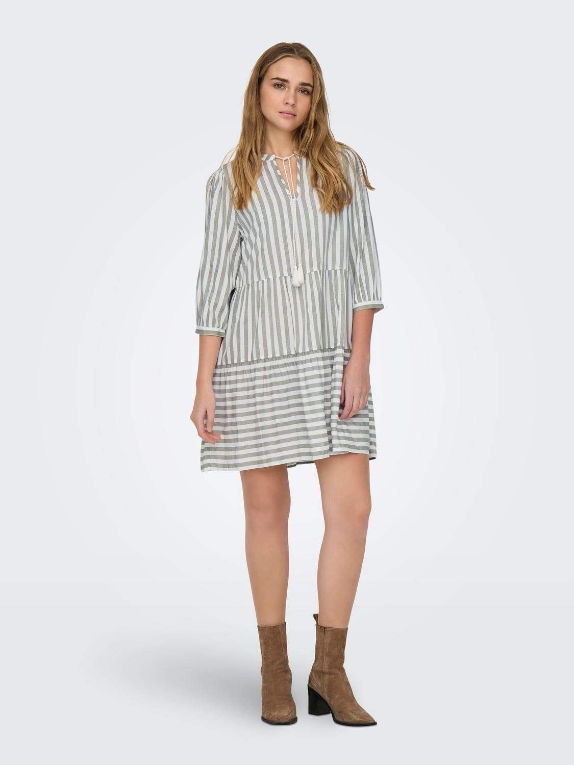Only Tuniekjurk ONLKAYA 3/4 PUFF SHORT DRESS WVN NOOS