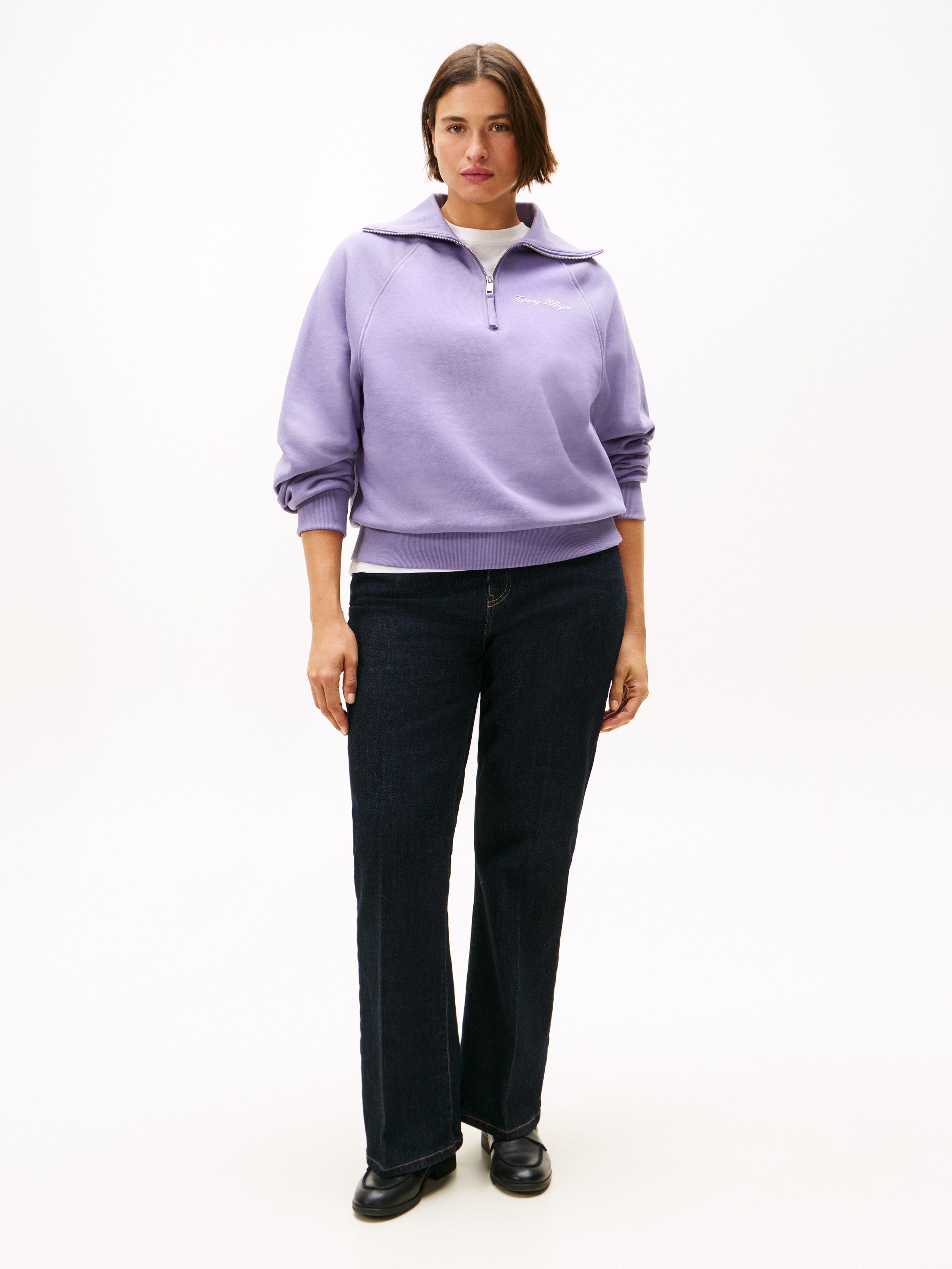 Tommy Hilfiger Curve Sweatshirt CRV CLASSIC SCRIPT FLEECE 1/2ZIP