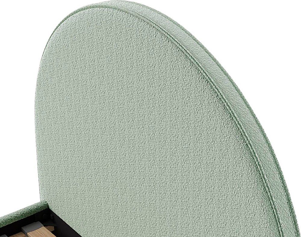 Vipack Gestoffeerd bed Moon, met fluffy bouclé stof in verschillende kleuren