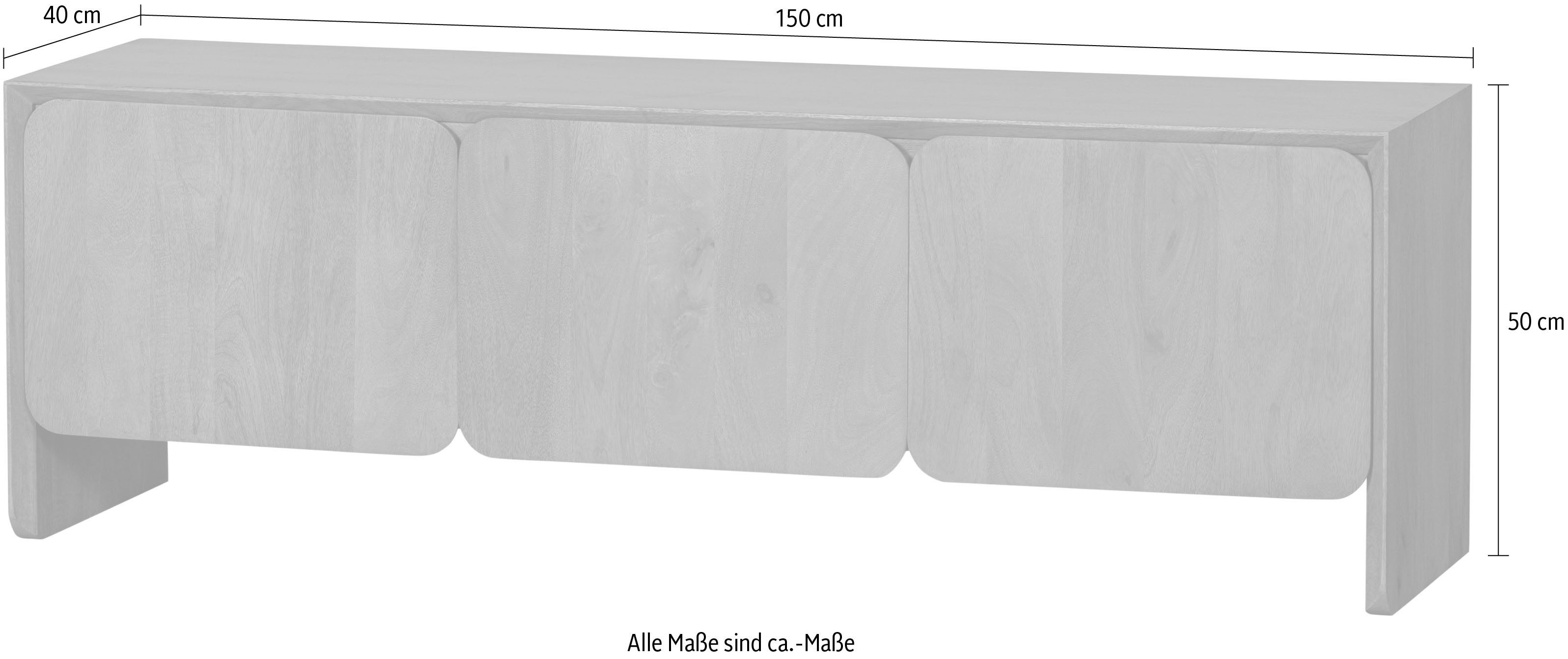 WOOOD Tv-meubel Jerre TV-dressoir Commode van mango-hout, H 50 cm x B 150 cm x D 40 cm