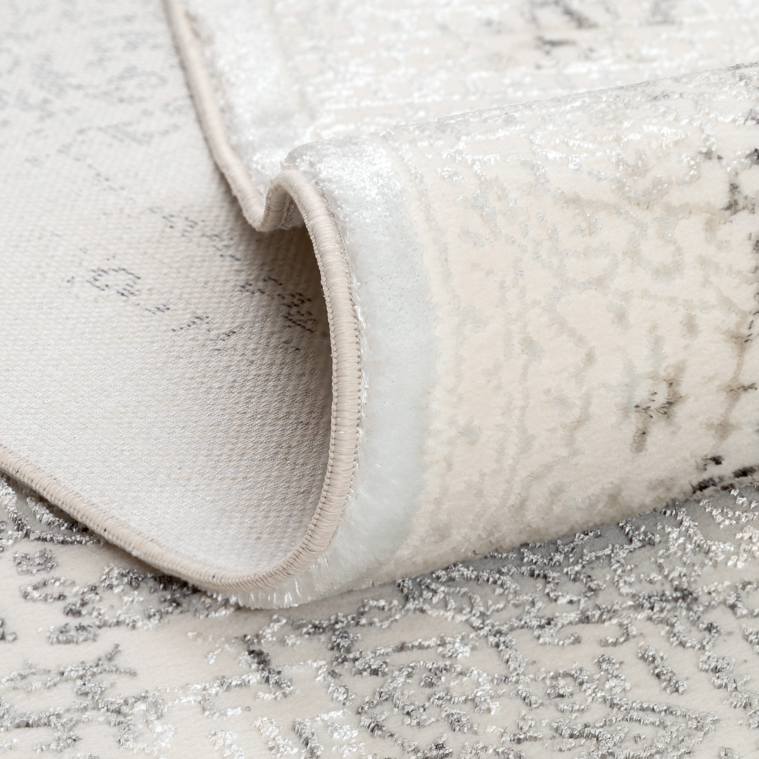 Sehrazat Vloerkleed Diamond 7840 Vintage ontwerp, kortpolig, met zachte glansgaren, met franjes