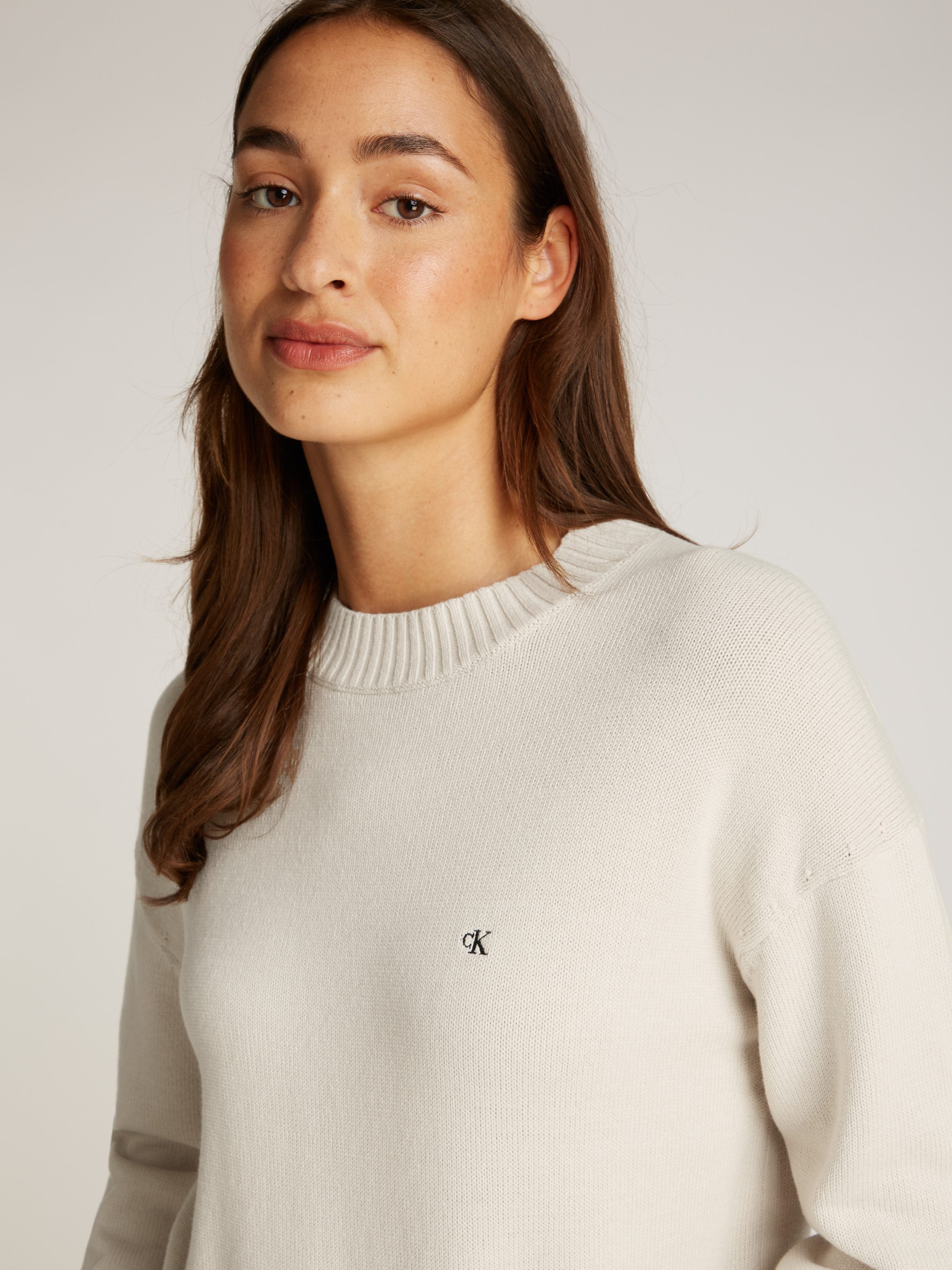 Calvin Klein Trui met ronde hals MONOGRAM EMBRO CREWNECK SWEATER