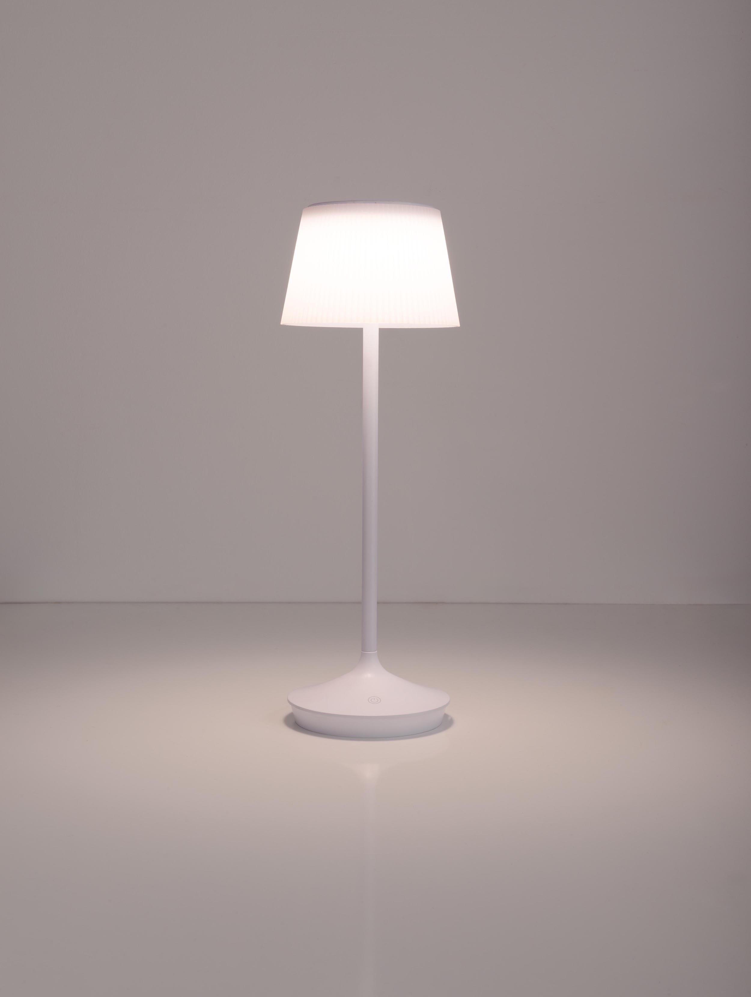 näve Led-tafellamp Zonne-lamp / acculamp "EMMI" Zonne-energie, accubedrijf, CCT, aanraaksensor, accutafellamp (1 stuk)