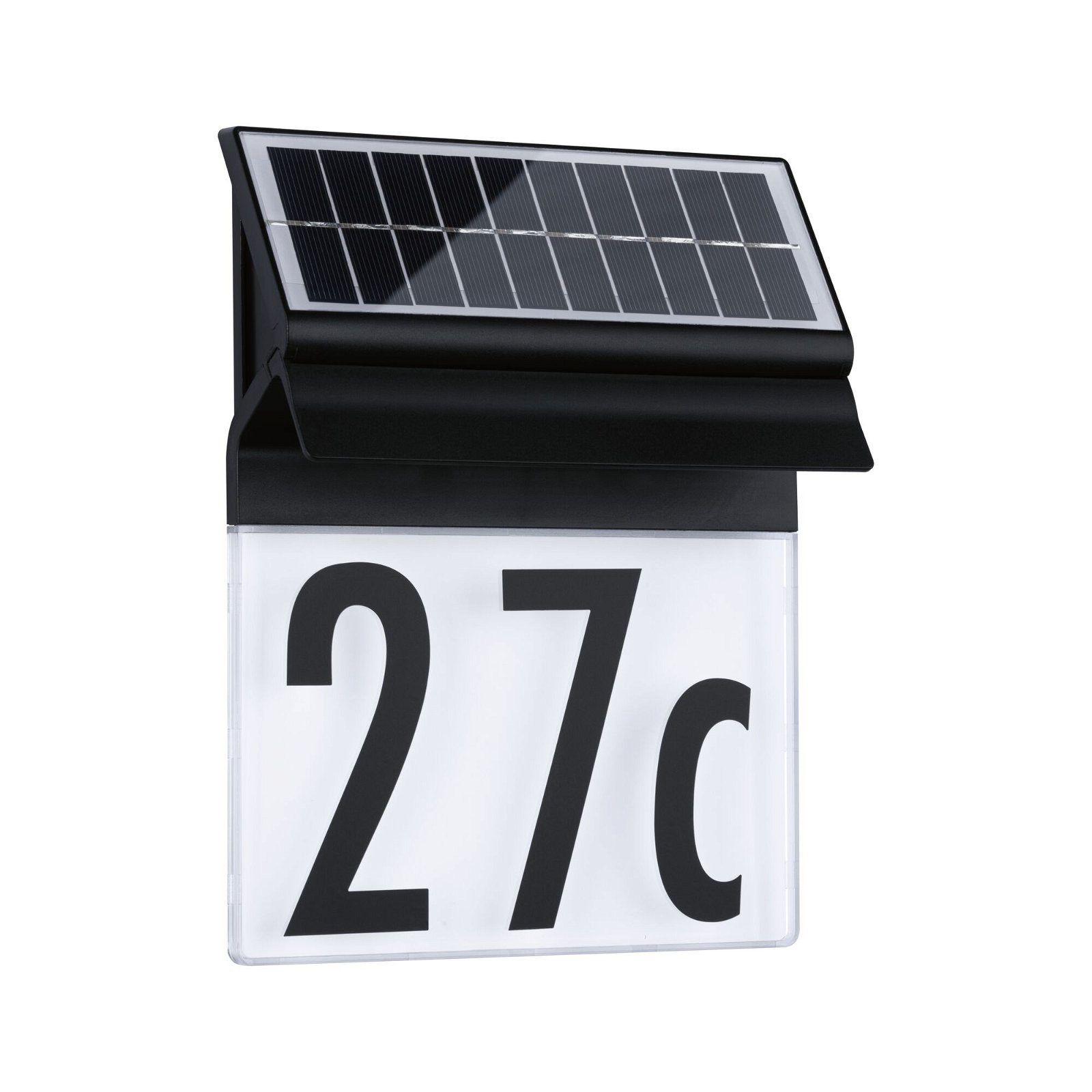 Paulmann Led-wandlamp voor buiten Solar Huisnummerlamp Neda IP44 3000K 14lm Zwart (1 stuk)