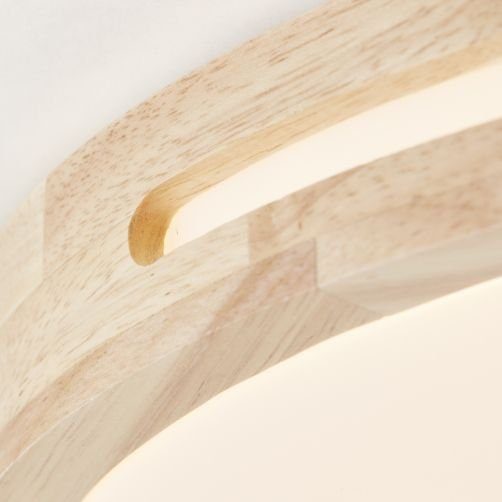 Brilliant Leuchten Led-plafondlamp WOODBURY Met houten frame, Ø 39 cm, 2100 lm, 2700 K, hout/kunststof