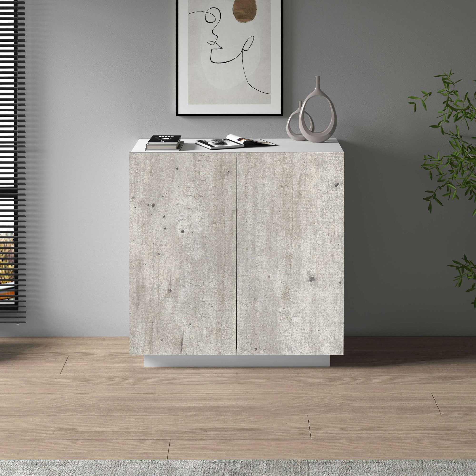 INOSIGN Archiefkast Coro, Multifunctionele kast, Bureaukast met 2 deuren & verstelbare legplanken, hoogte 86 of 166 cm, made in italy