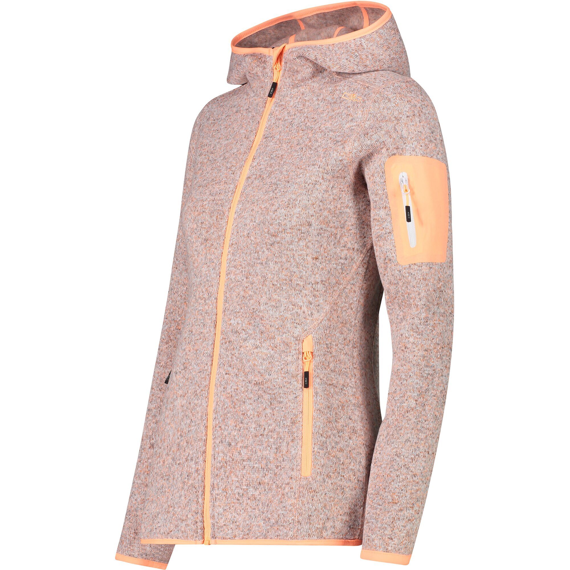 CMP Gebreid fleecejack KNITTED MELANGE HOODY WOMAN HOODY (1 stuk)