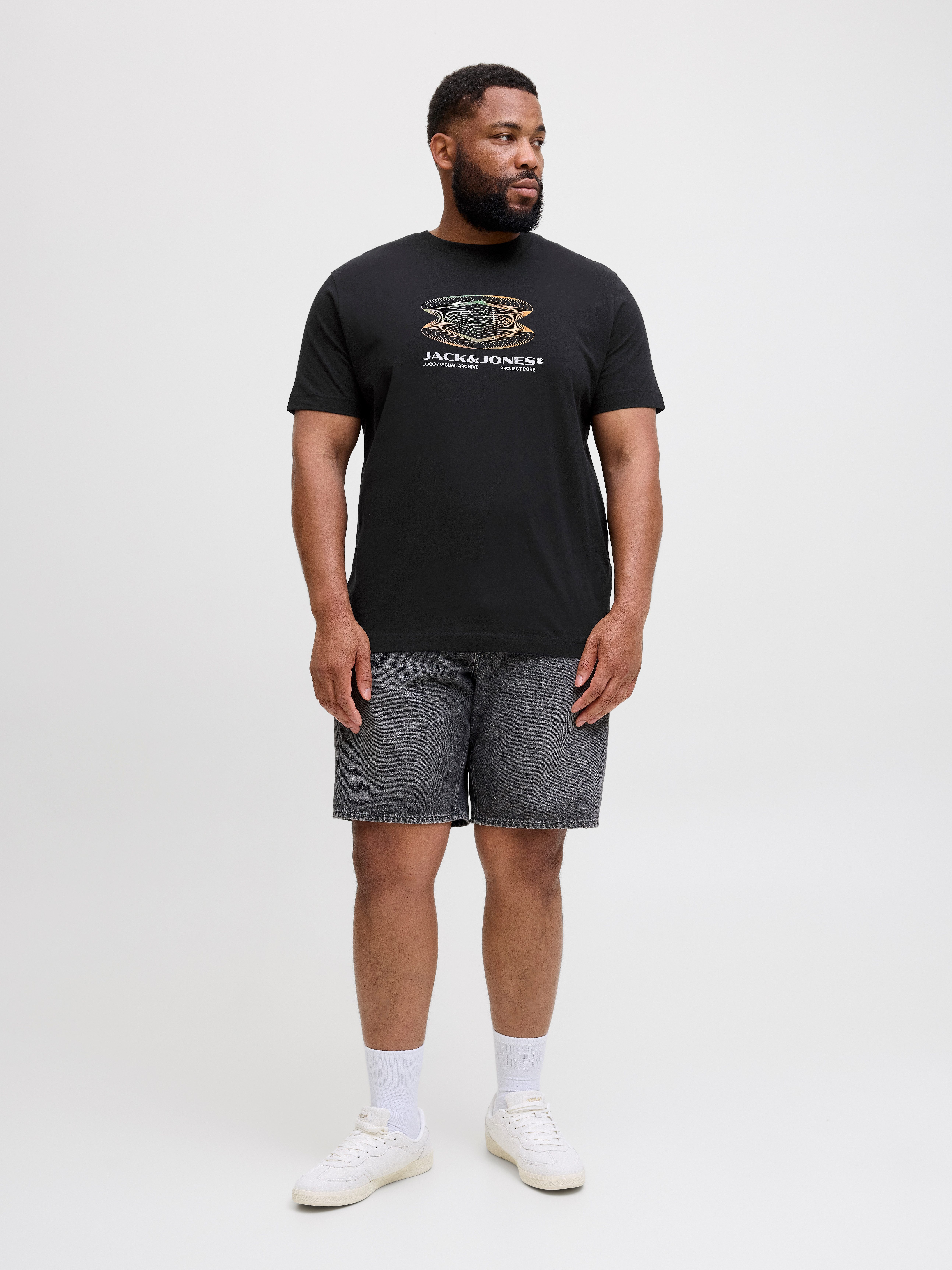 Jack & Jones PlusSize Shirt met print JCOCALMA TEE SS CREW NECK FST PLS