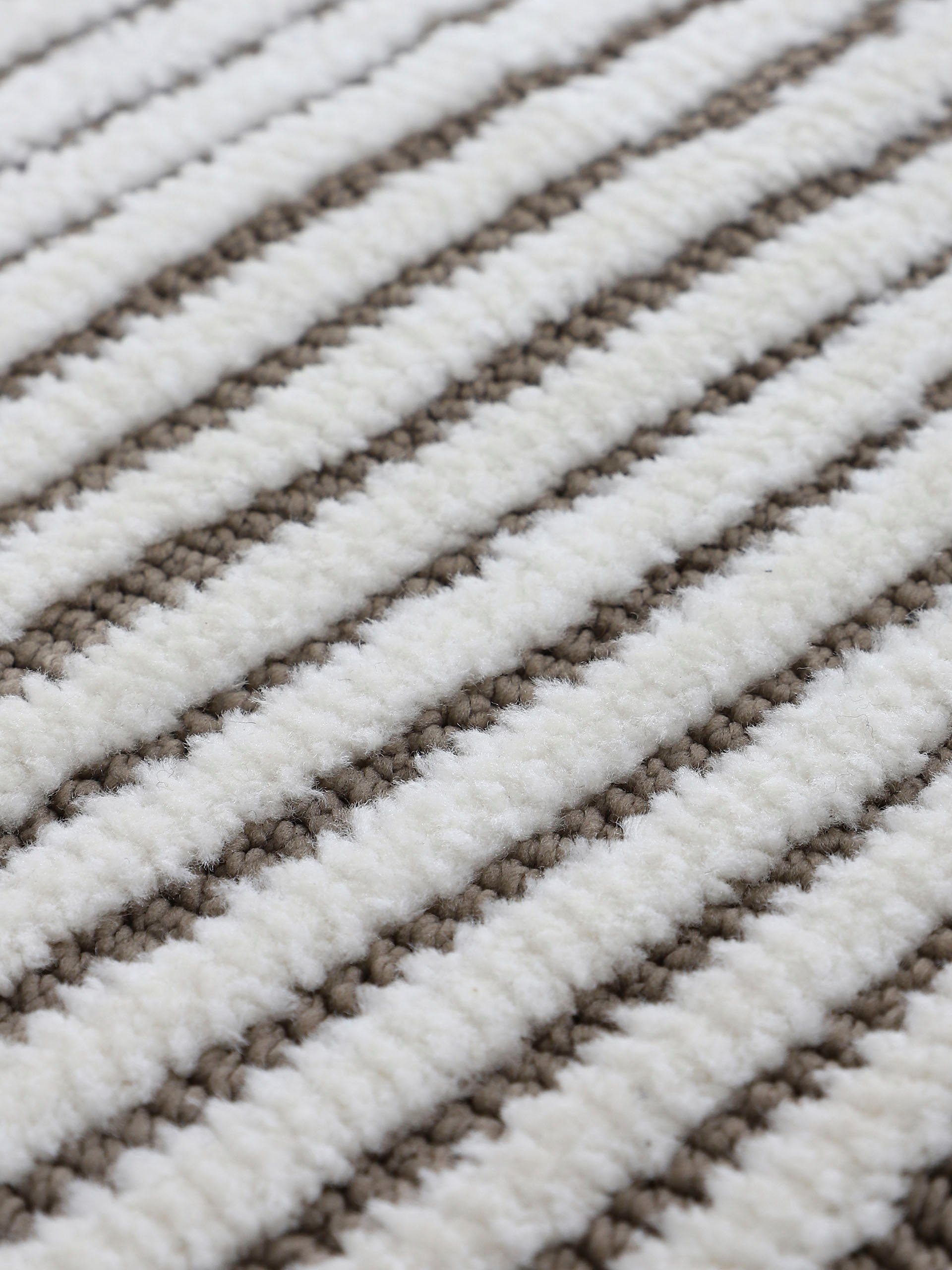 carpetfine Vloerkleed Holly 5 gestreept, hoog-laag structuur, woonkamer