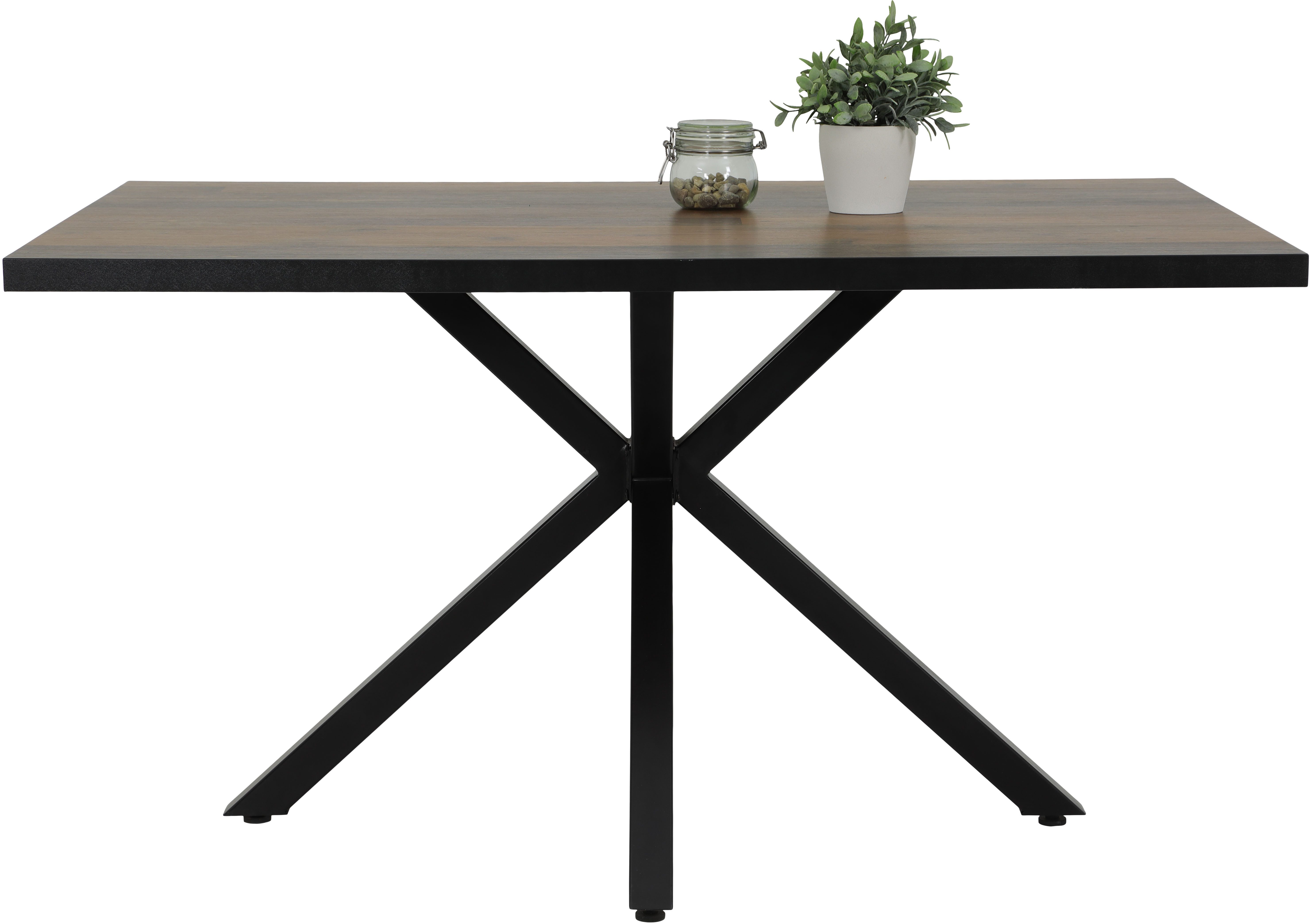 HELA Eethoek Spree Eettafel 140x90 cm met dikke rand, microvezel bekleding(4-delig)