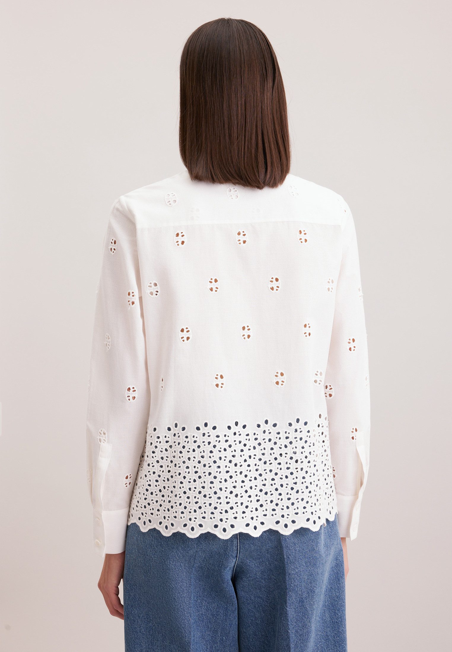 seidensticker Overhemdblouse Zwarte roos 1/1 kraag borduring