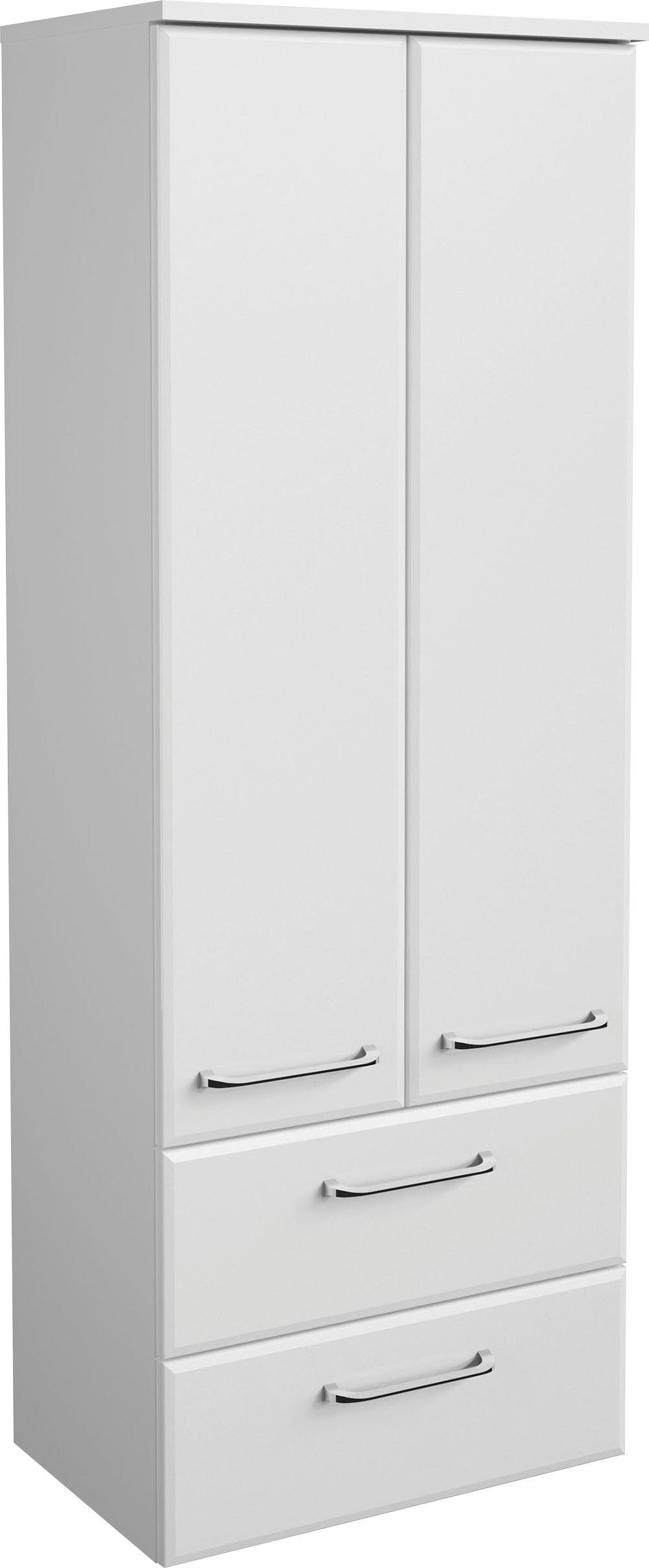 Saphir Halfhoge kast Quickset badkamermeubel 50 cm breed, 2 deuren, 2 laden, 2 planken Badkamer-halfhoge kast inclusief deurdemper, grepen in glanzend