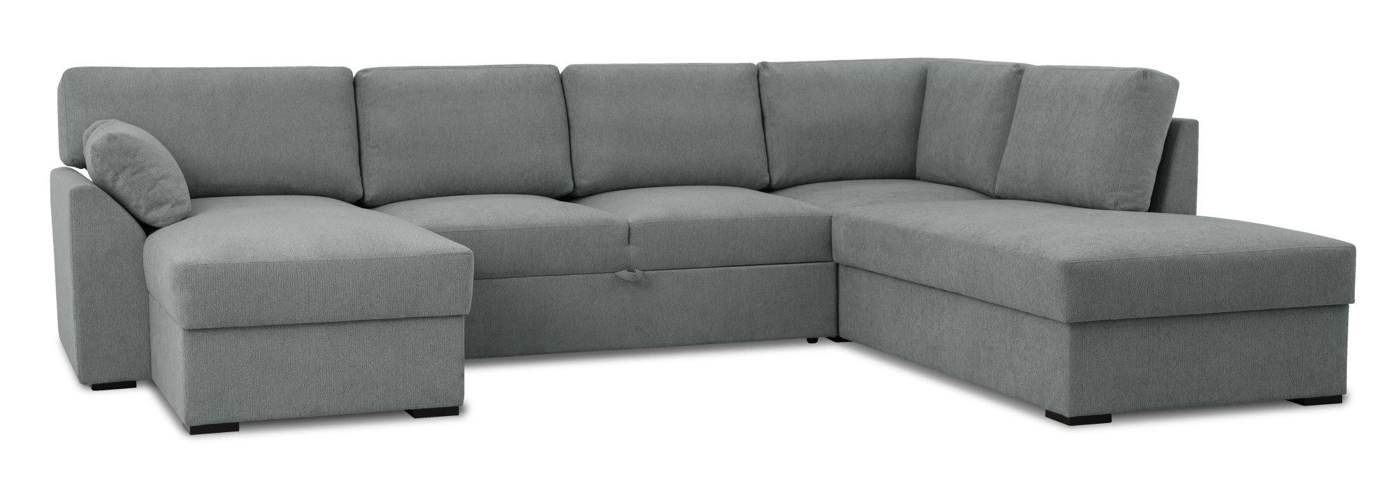 Home affaire Zithoek Citry Breedte 309 cm, chenille, bedfunctie, bedlade, U-vorm