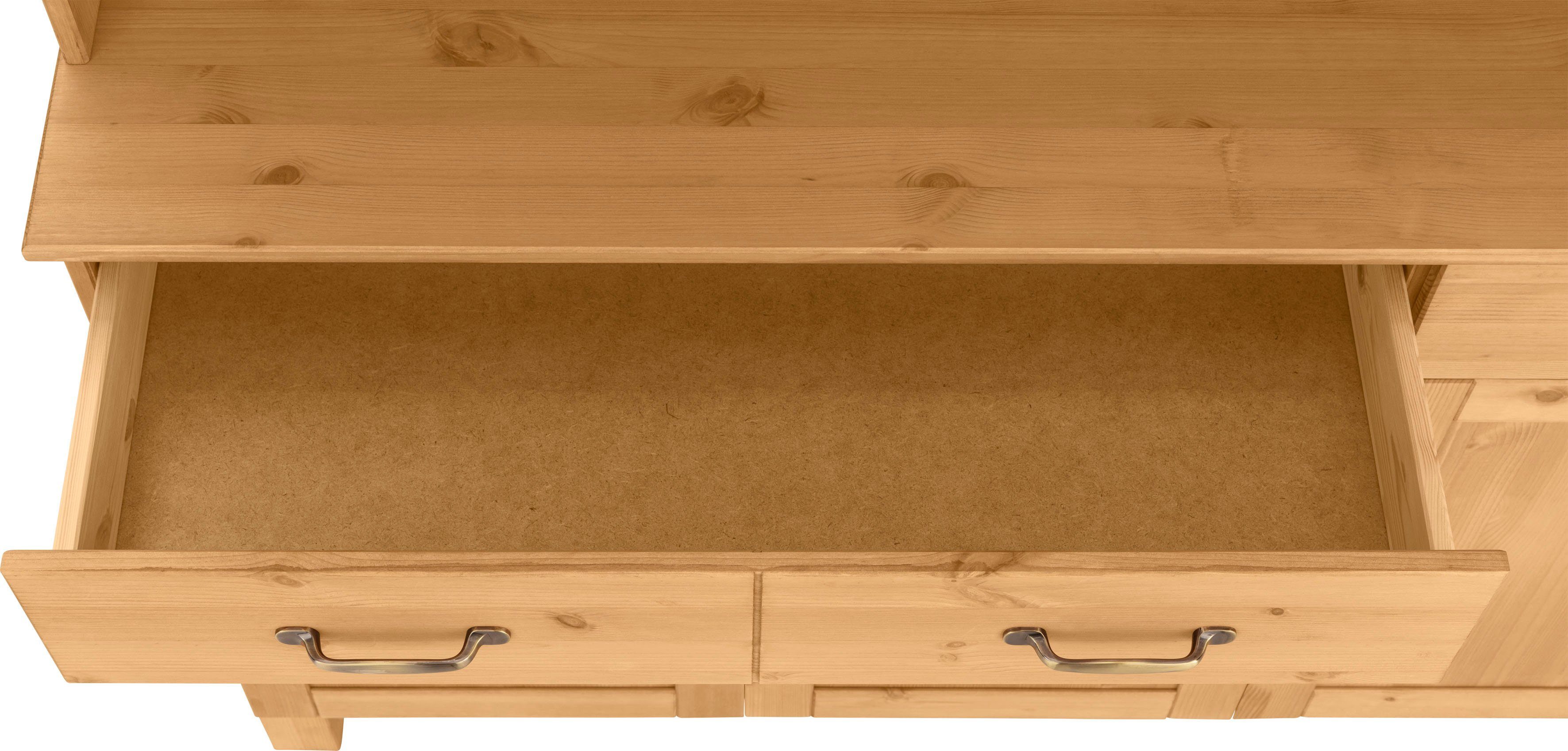 Home affaire Keukenbuffet Alby Breedte 125 cm, 2 glasdeuren, 2 laden
