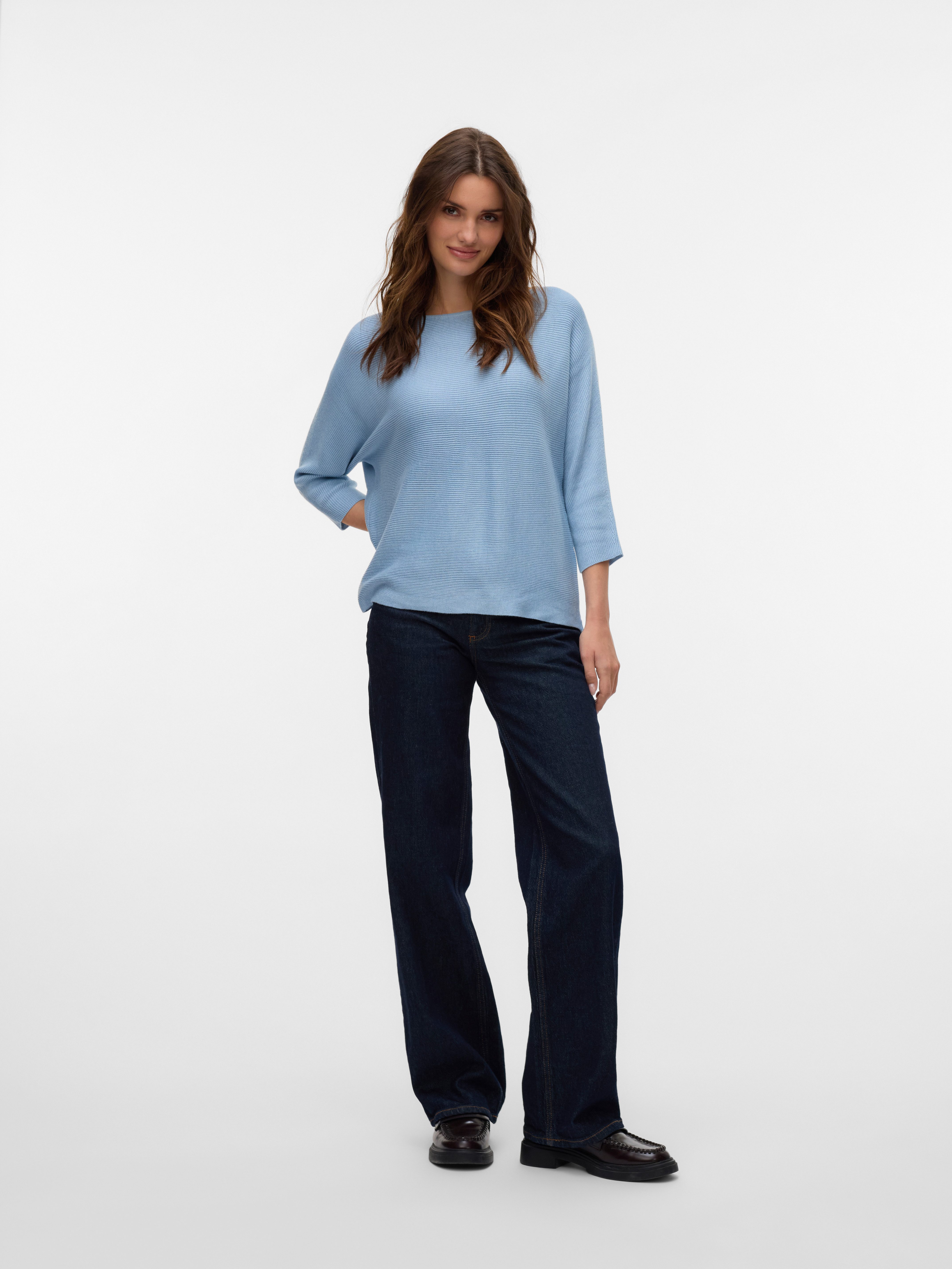 Vero Moda Trui met 3/4-mouwen VMNORA 3/4 BOATNECK BLOUSE NOOS