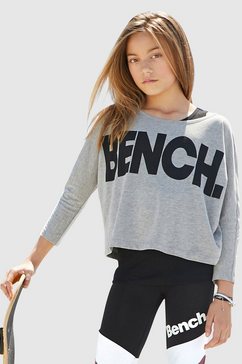 bench. shirt met lange mouwen met groot logo-opschrift (set, 2-delig) grijs