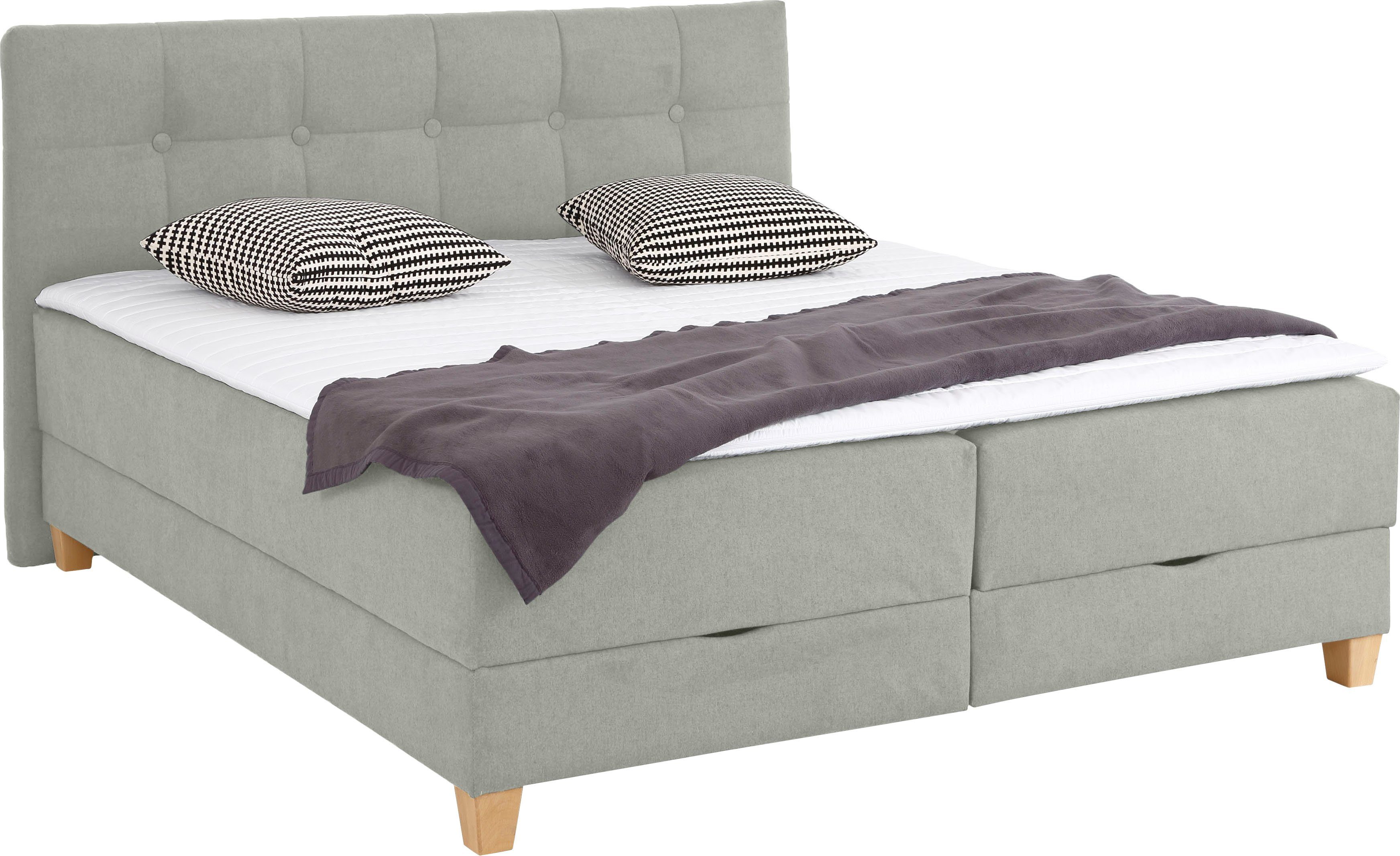 Home affaire Boxspring Lonrai in h2, h3 & h4 en xxl - verlengde 220 cm kiesbaar, incl. topper