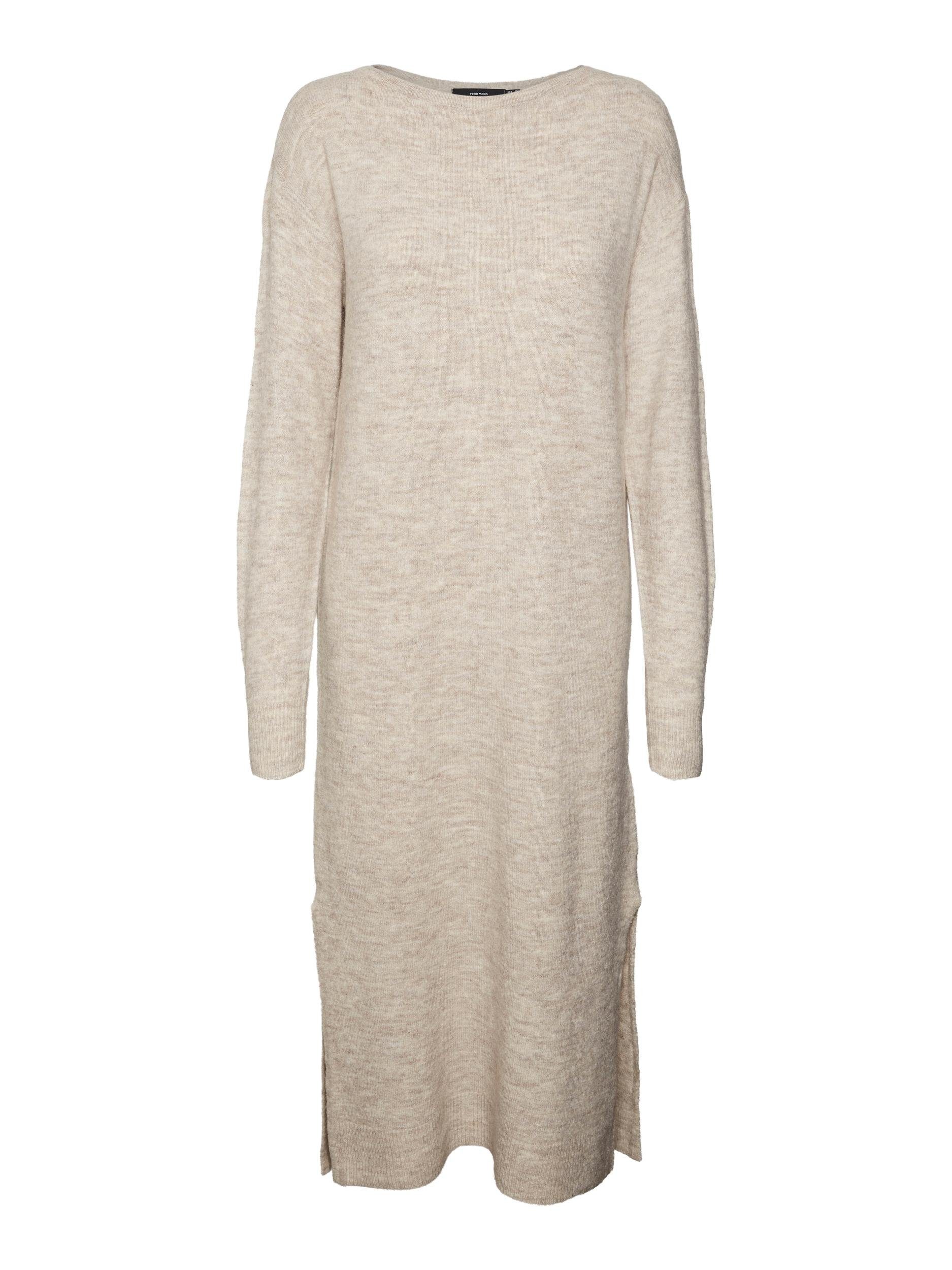 Vero Moda Gebreide jurk VMLEFILE LS BOATNECK CALF DRESS NOOS