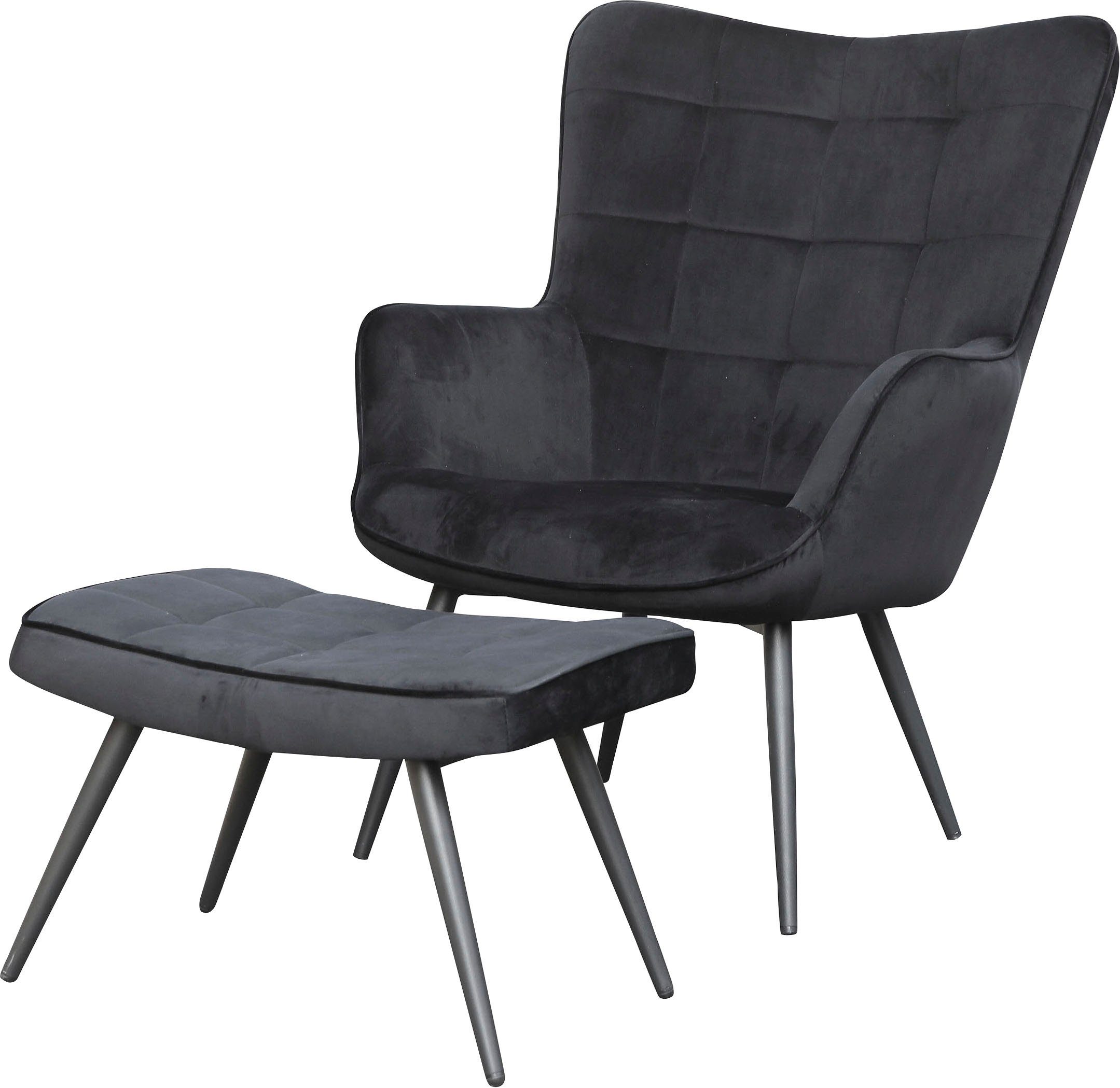 byLIVING Fauteuil Uta naar keuze met of zonder hocker, in cord, fluweel of weefstof (1 stuk)