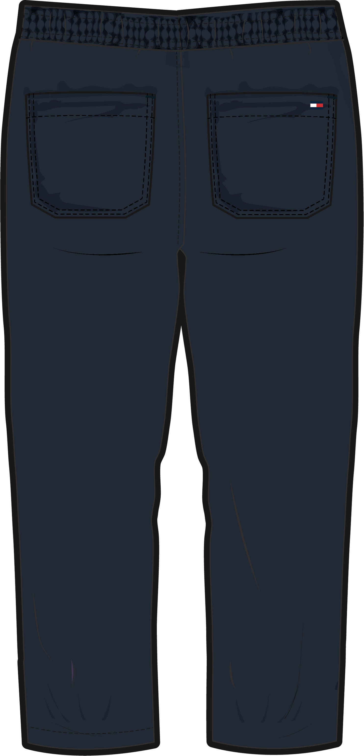 Tommy Hilfiger Geweven broek LINEN VISCOSE PANT met koord, logo borduursel