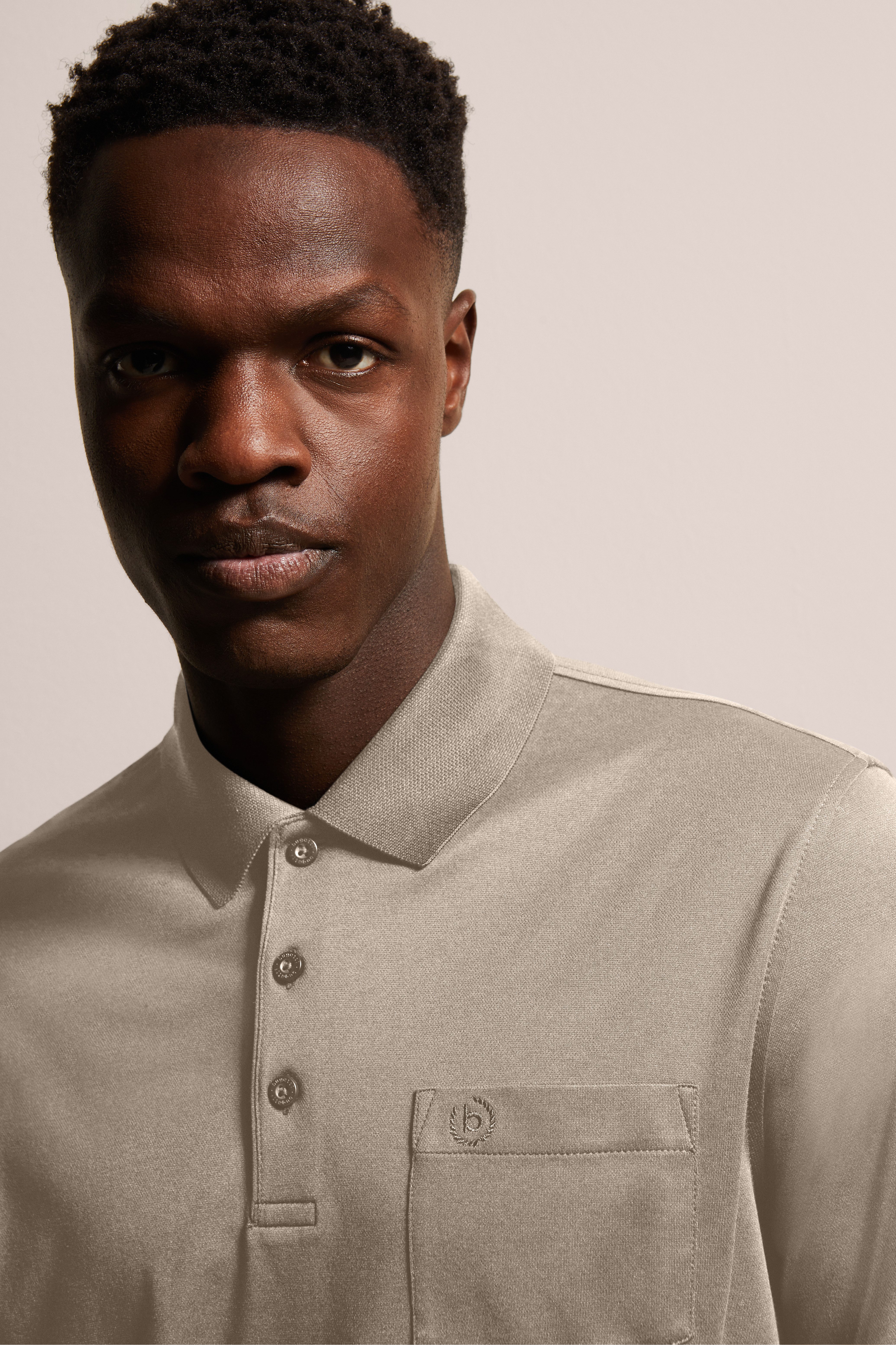 Bugatti Poloshirt met lange mouwen met fijne structuuruitstraling