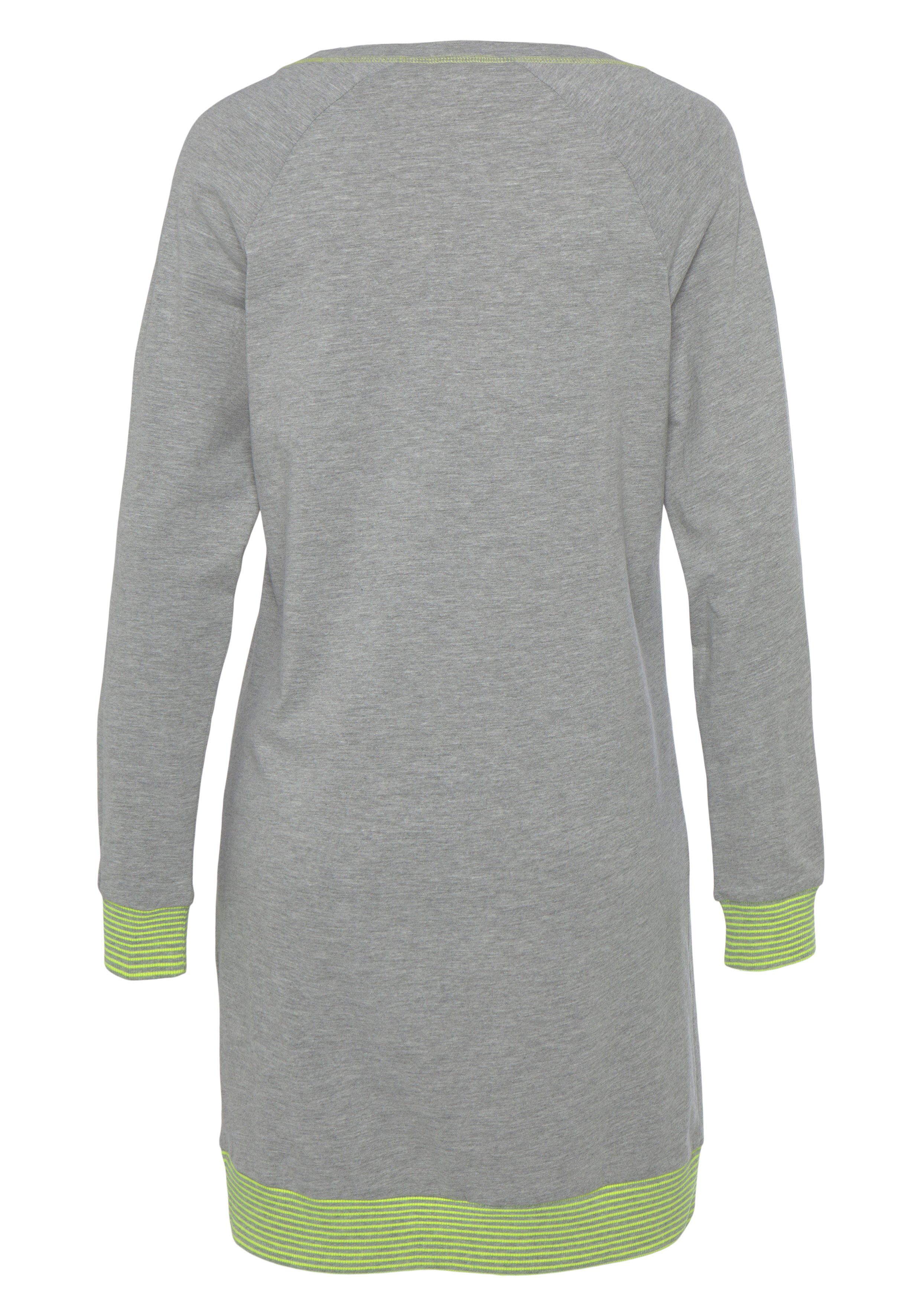 Vivance Dreams Nachthemd met decoratieve flatlock-naden in neonkleuren