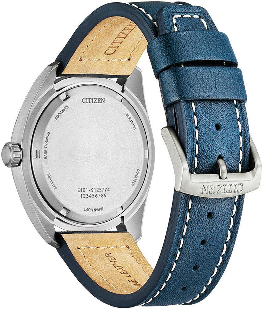 Citizen Solarhorloge BM8560-88LE Horloge, herenhorloge, titanium, datum, leren band