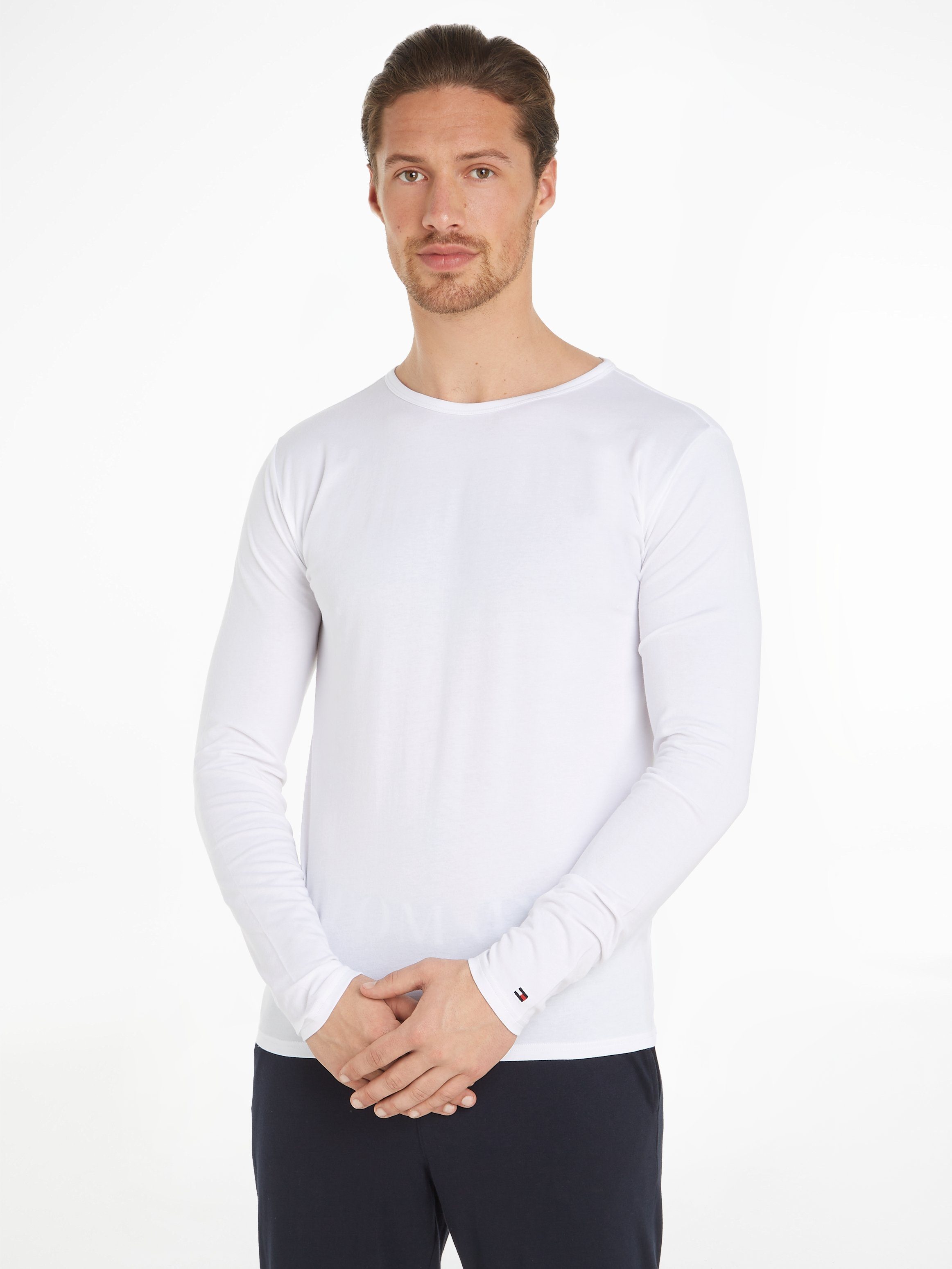 Tommy Hilfiger Underwear T-shirt 3P LS Tee met merklabel (Set van 3)