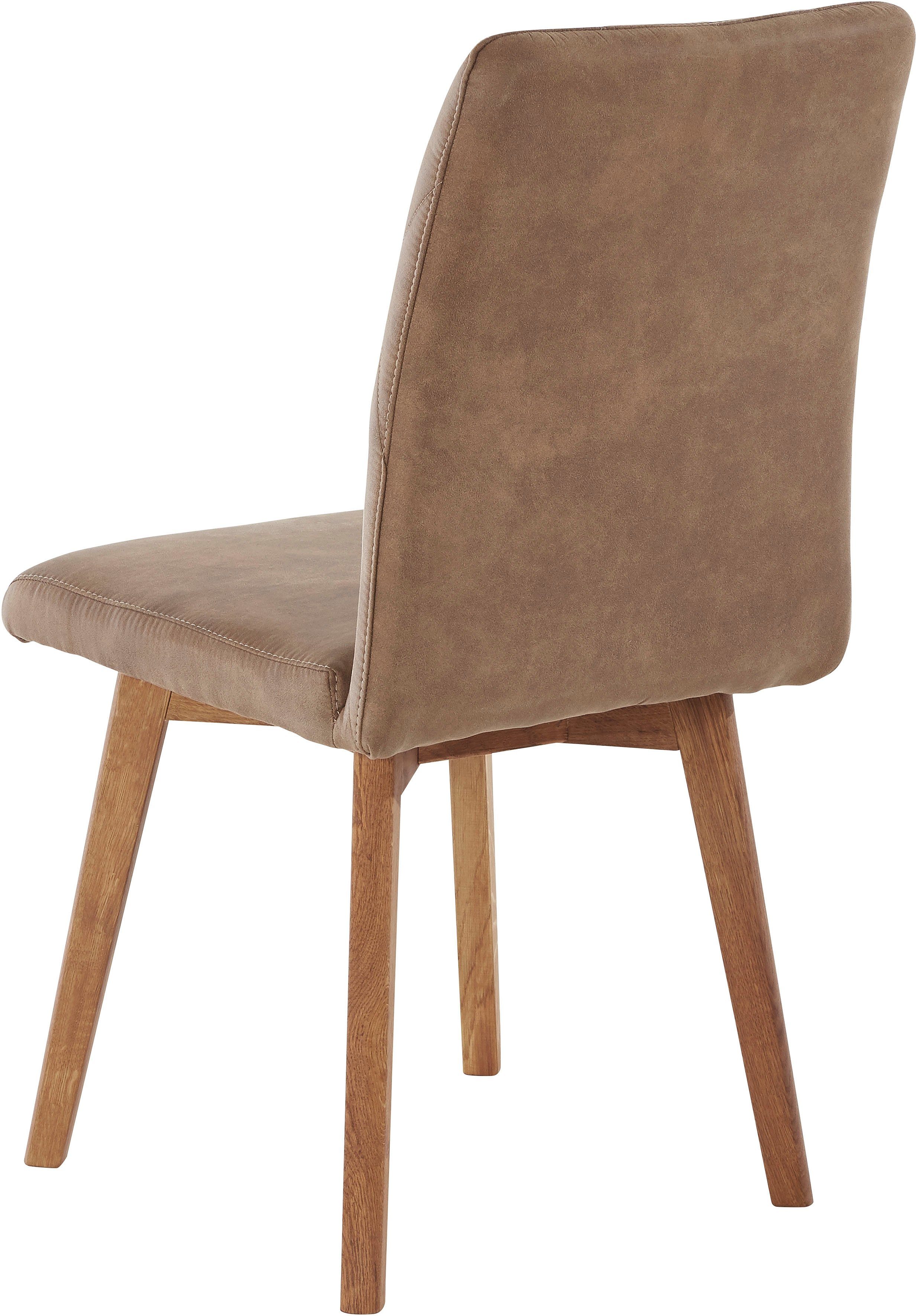 Home affaire Eetkamerstoel Brest Frame van eiken massief hout geolied (2 stuks)