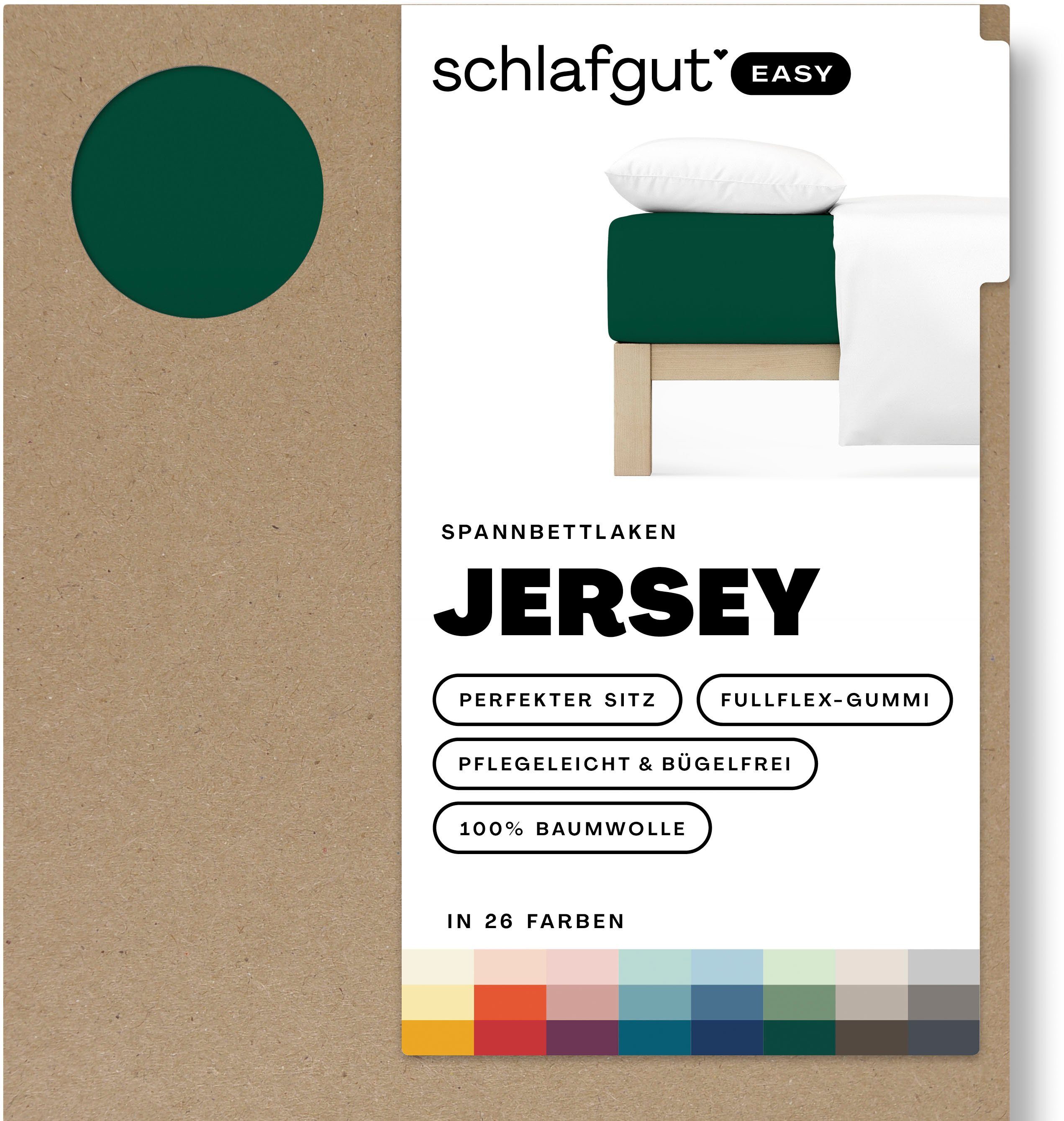 Schlafgut Hoeslaken EASY van 100% katoen, zacht & absorberend, merk-beddengoed voor matrassen tot 22 cm hoogte, in 90x200, 140x200 of 180x200 cm (1 stuk)