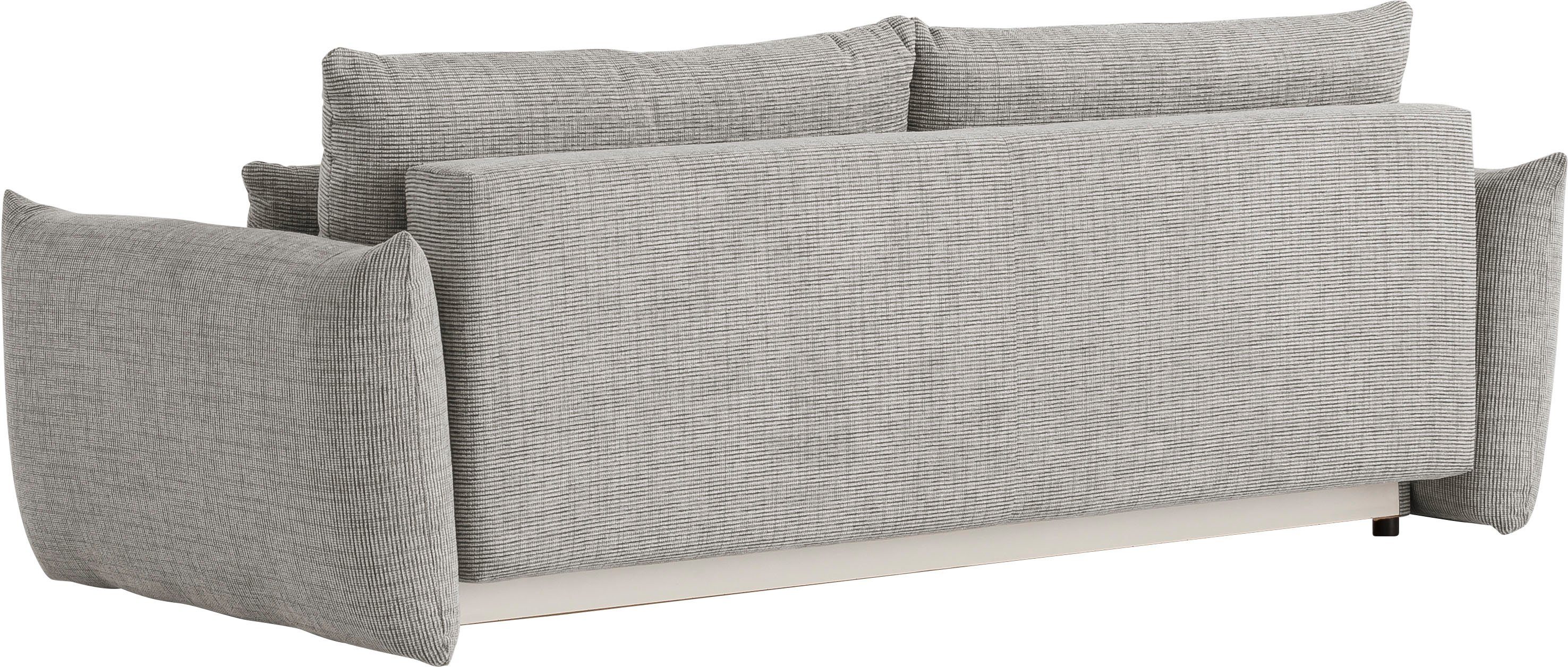INOSIGN 3-zitsbank MAVAS slaapbank met bedlade ca. 240/108 cm (ligoppervlak 212/145 cm), ribfluweel, chenille, structuur