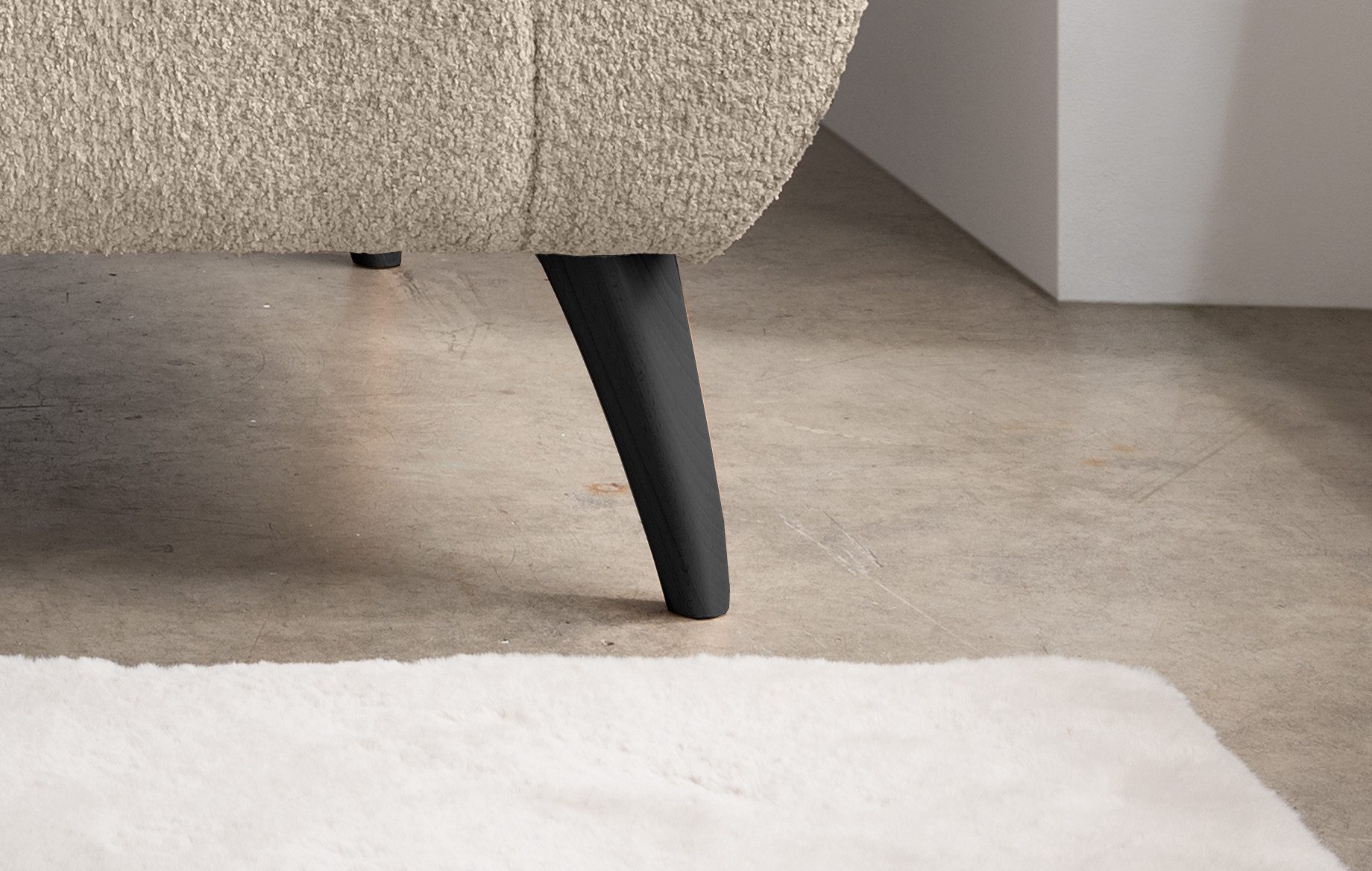 INOSIGN 3-zitsbank twee verschillende pootkleuren naar keuze