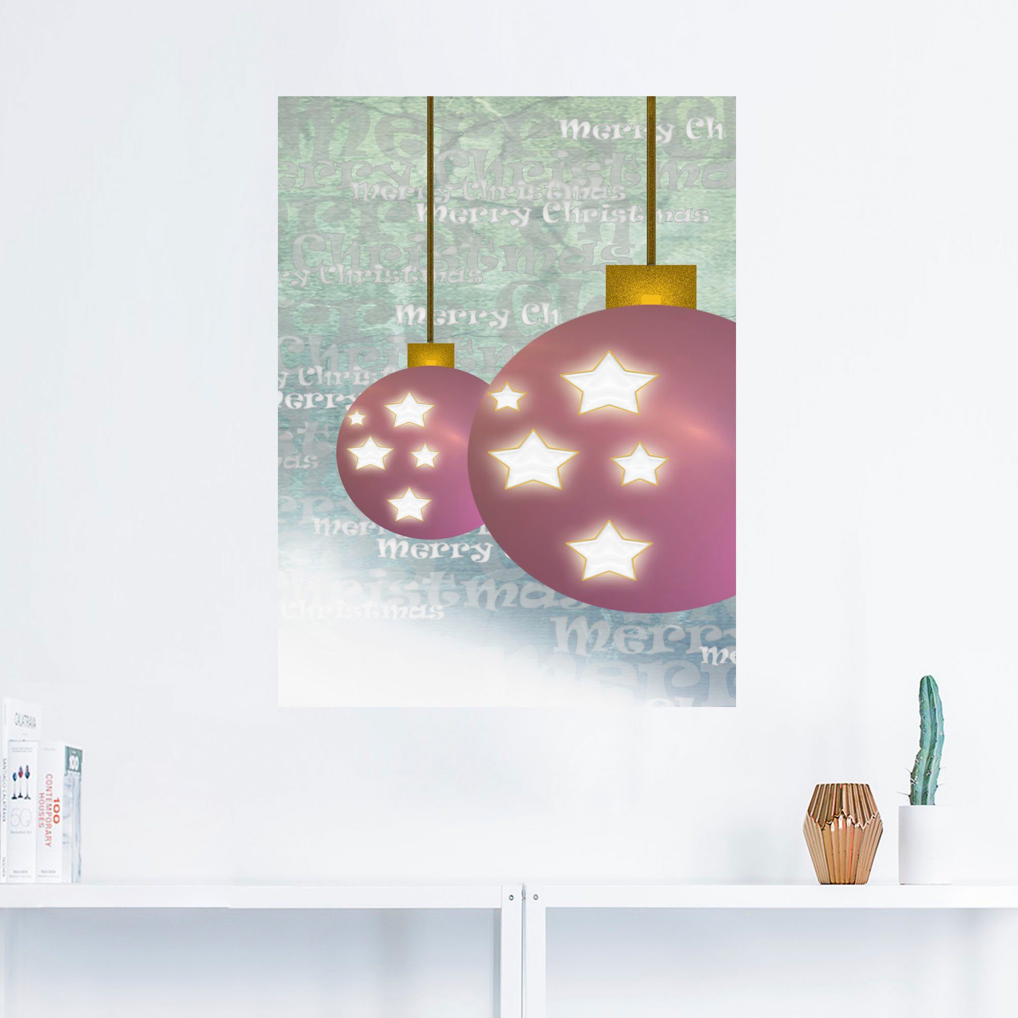 Artland Artprint Kerstbal als artprint van aluminium, artprint op linnen, muursticker of poster in verschillende maten