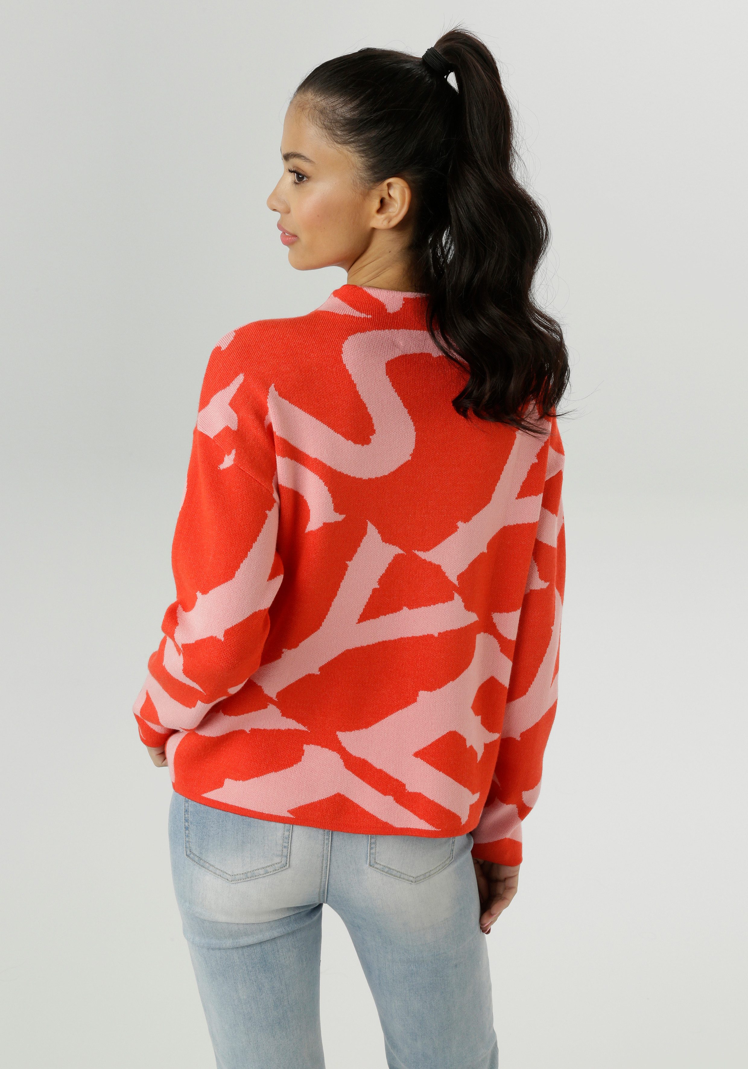 Aniston SELECTED Gebreide trui met elegant jacquard-patroon - nieuwe collectie