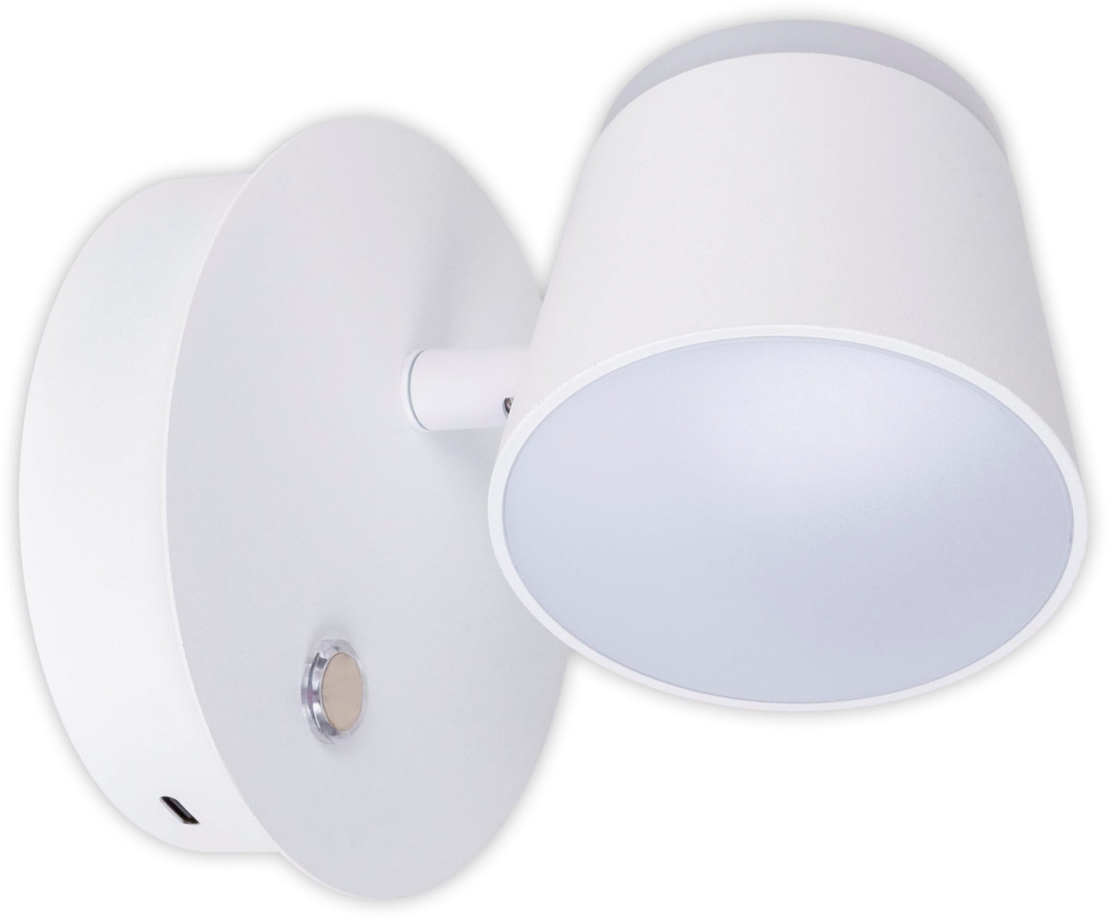 näve Led-wandlamp Tondo magnetisch, batterij opladen via usb-c kabel, dimbaar per touch, geheugen (1 stuk)