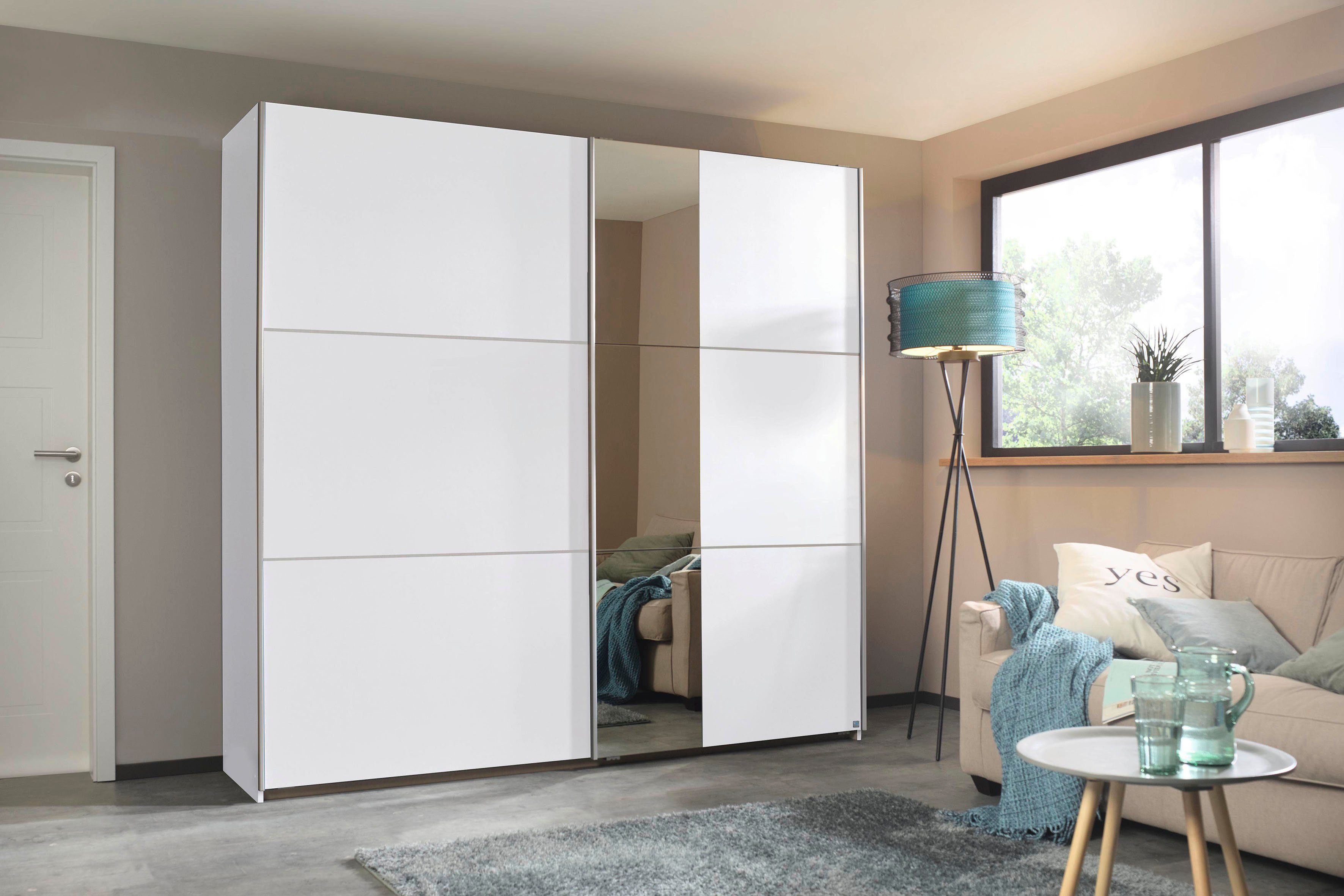 rauch Zweefdeurkast Kledingkast kast garderobe ASTANA met soepel lopende deuren inclusief 2 stoffen dozen en metalen grepen topseller made in germany