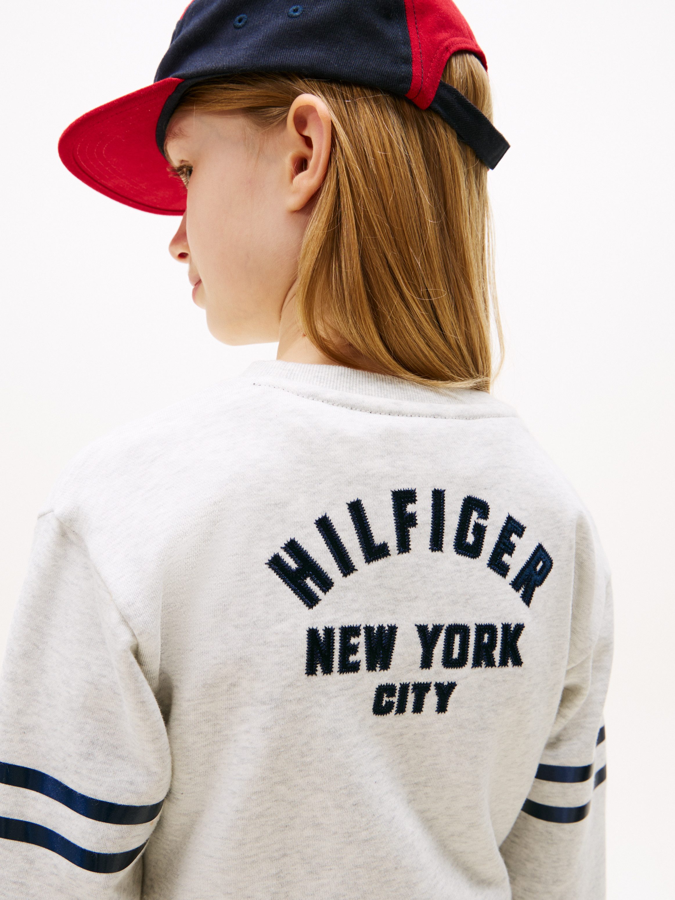 Tommy Hilfiger Sweatjurk SATIN APPLIQUE HWK DRESS LS