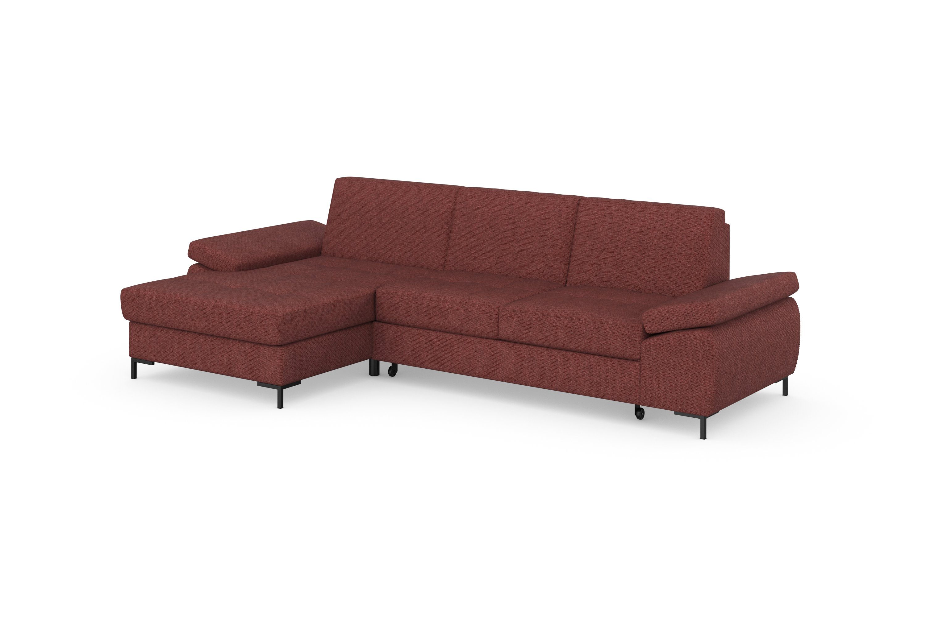 DOMO collection Hoekbank Capelo, comfortabel, duidelijke lijnen kenmerken dit ontwerp, L-Vorm met verstelbare armleuningen, naar keuze met slaapfunctie, binnenvering