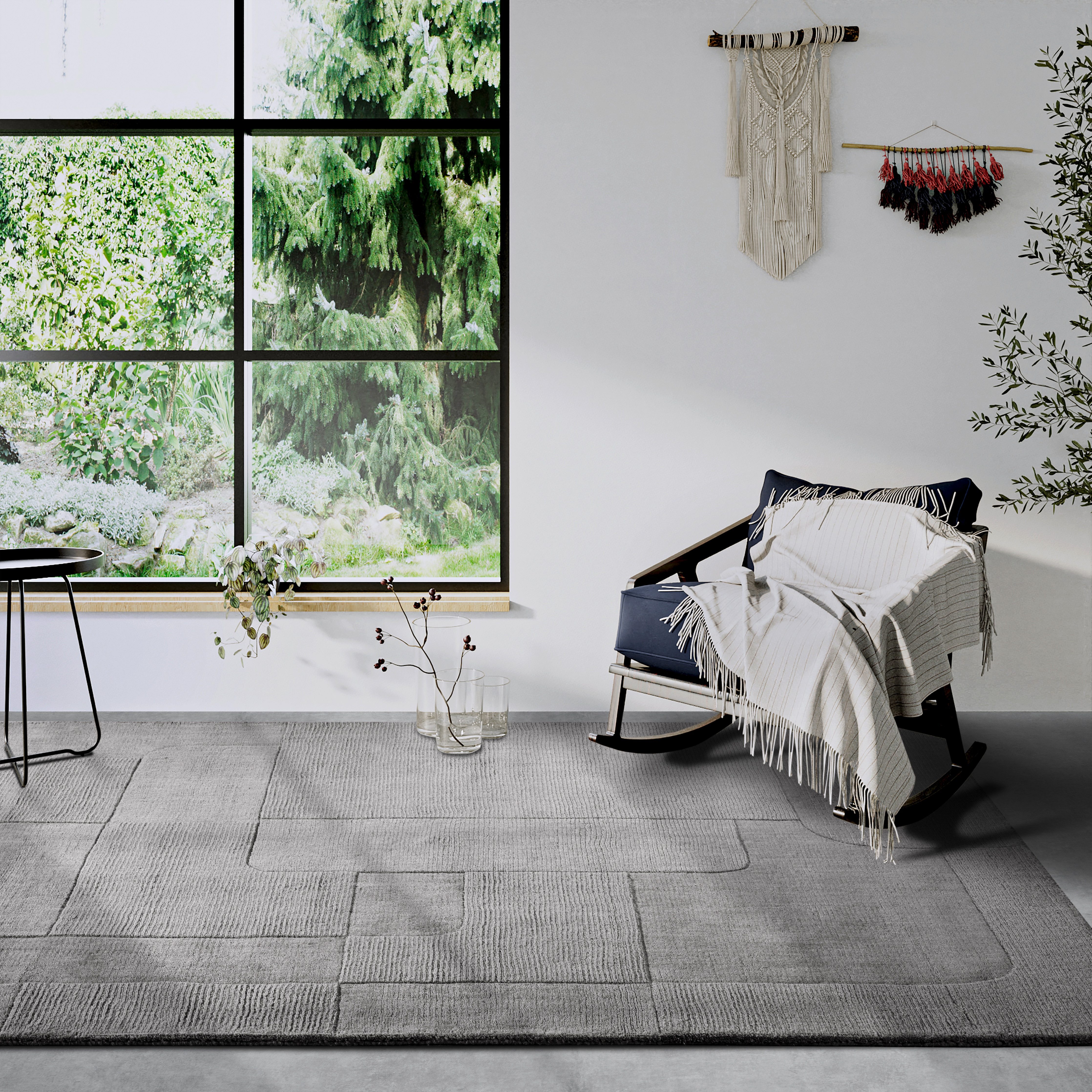 Villeroy & Boch Wollen kleed Charlotte Loper, handgeweven, wol, natuur, loper, woonkamer, geometrie