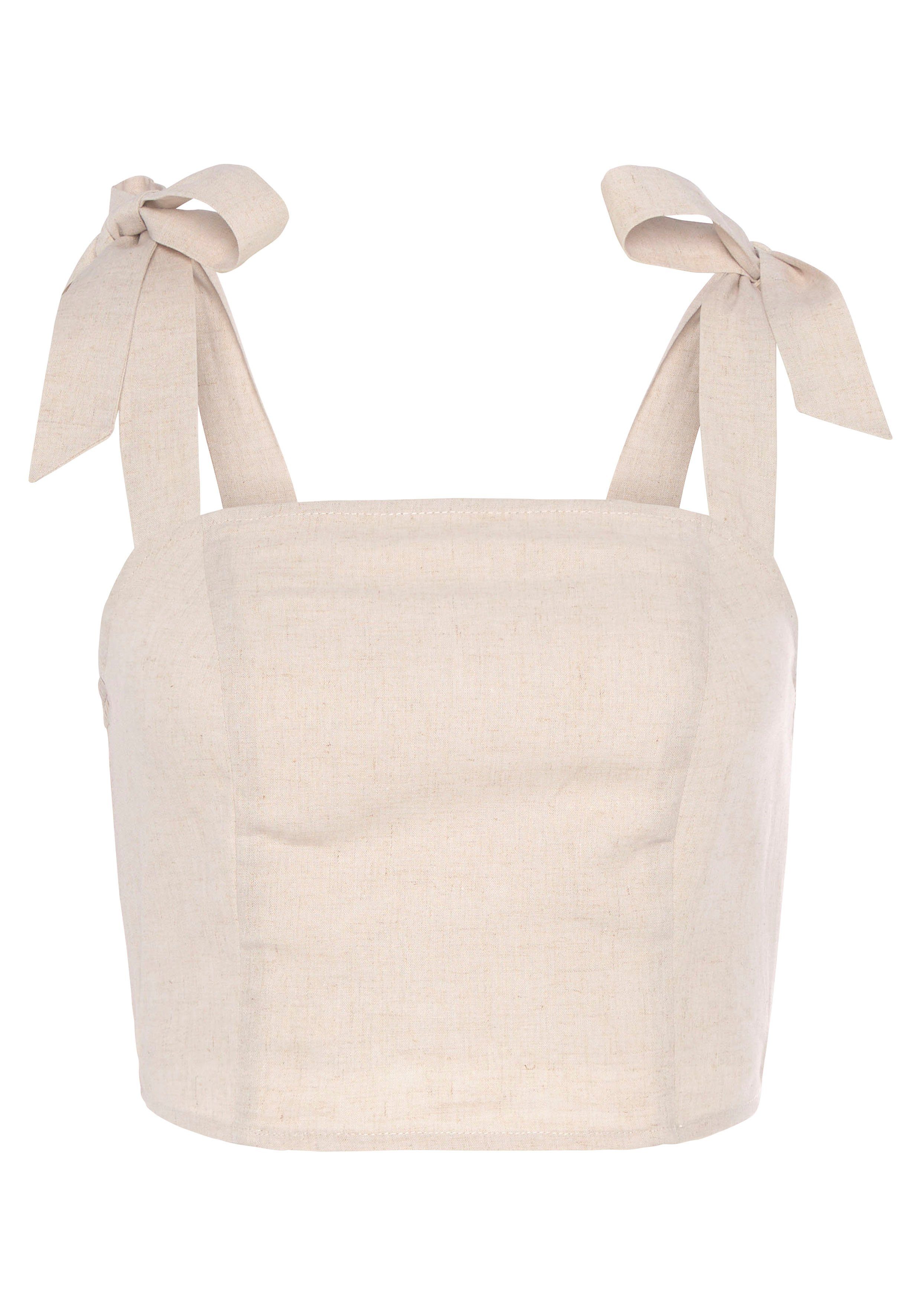 Lascana Crop-top gemaakt van een linnen-viscosemix