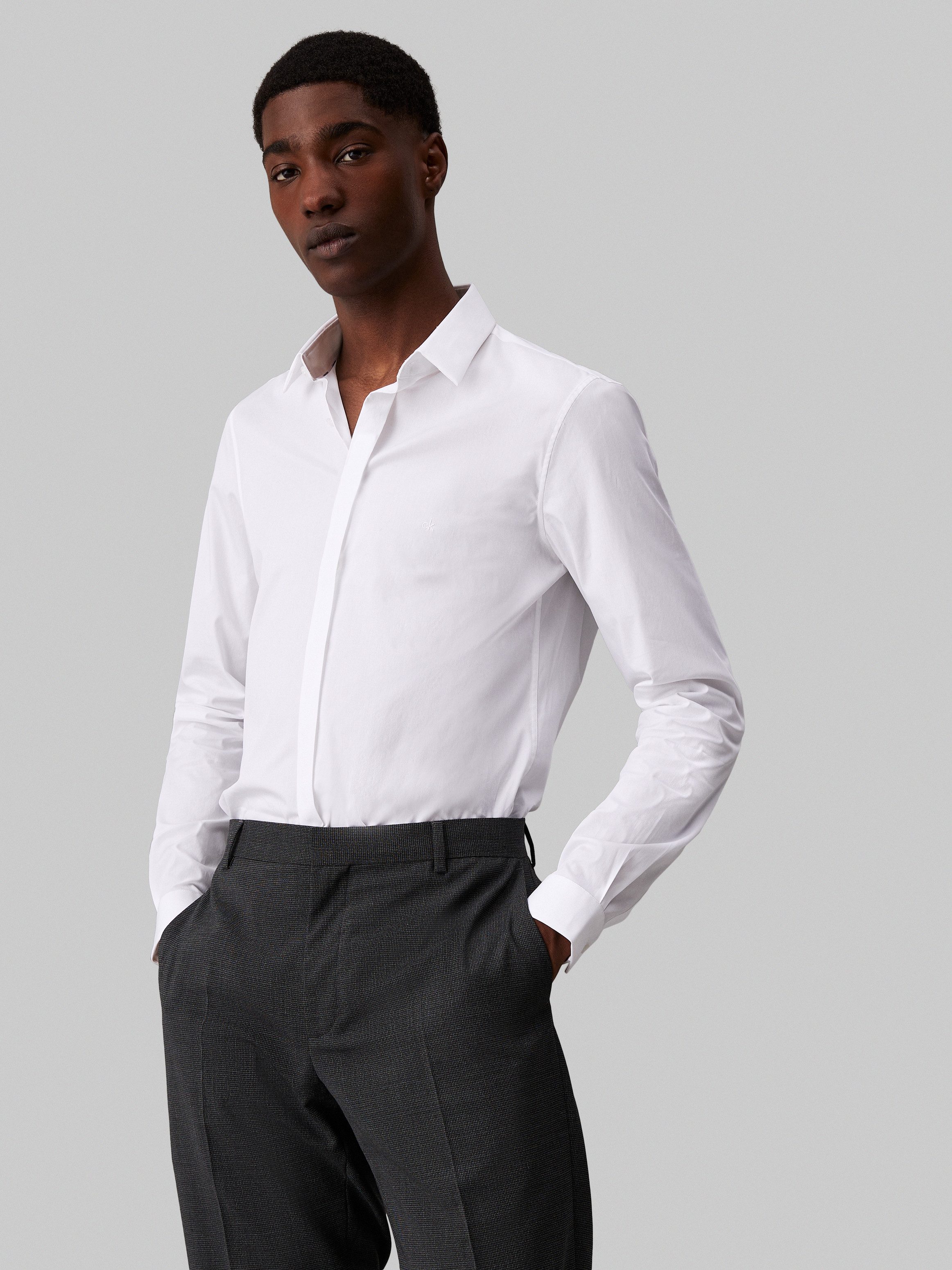Calvin Klein Overhemd met lange mouwen POPLIN HP EXTRA SLIM SHIRT