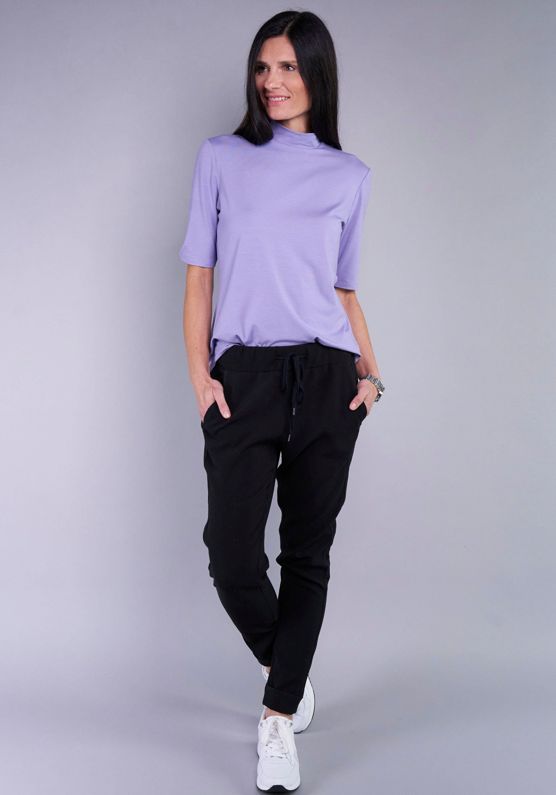 Seidel Moden Shirt met staande kraag in heuplengte, made in germany